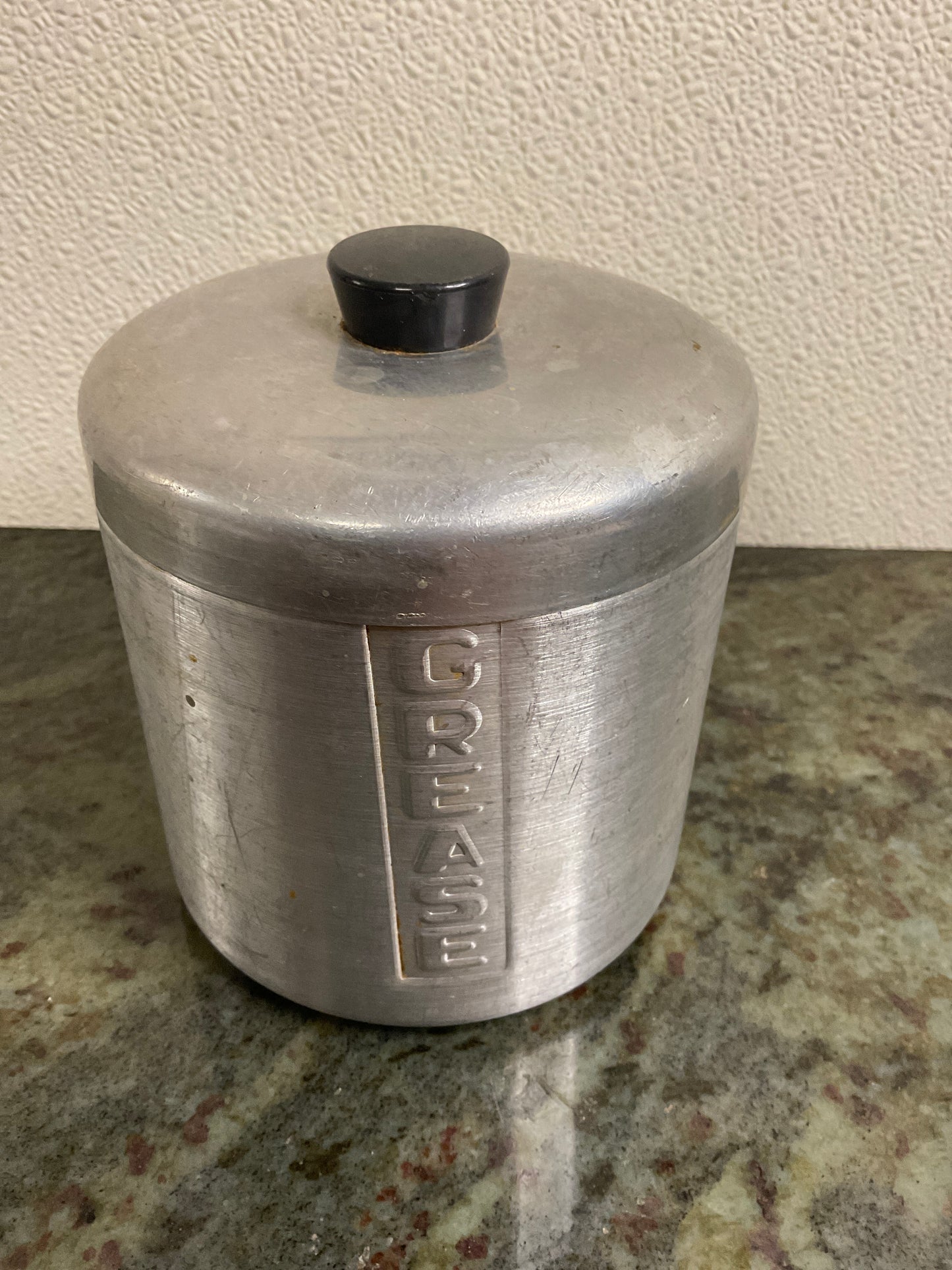 Vintage Aluminum Grease Container
