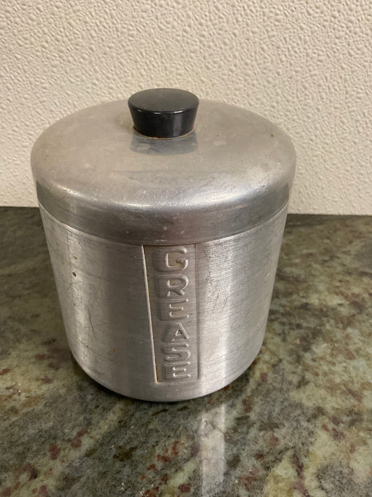 Vintage Aluminum Grease Container
