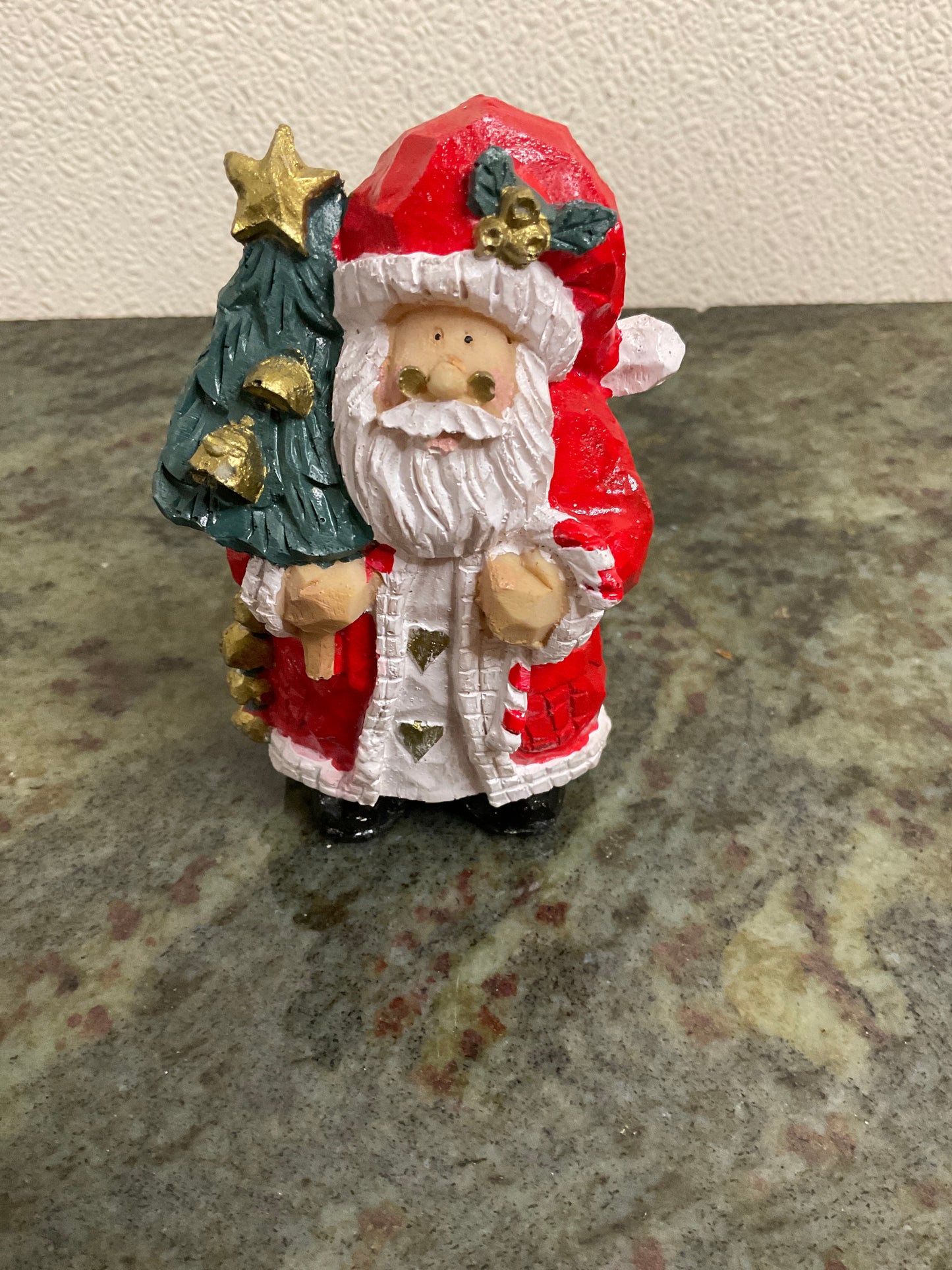 Santa with Tree World Bazaar Holiday Figurine
