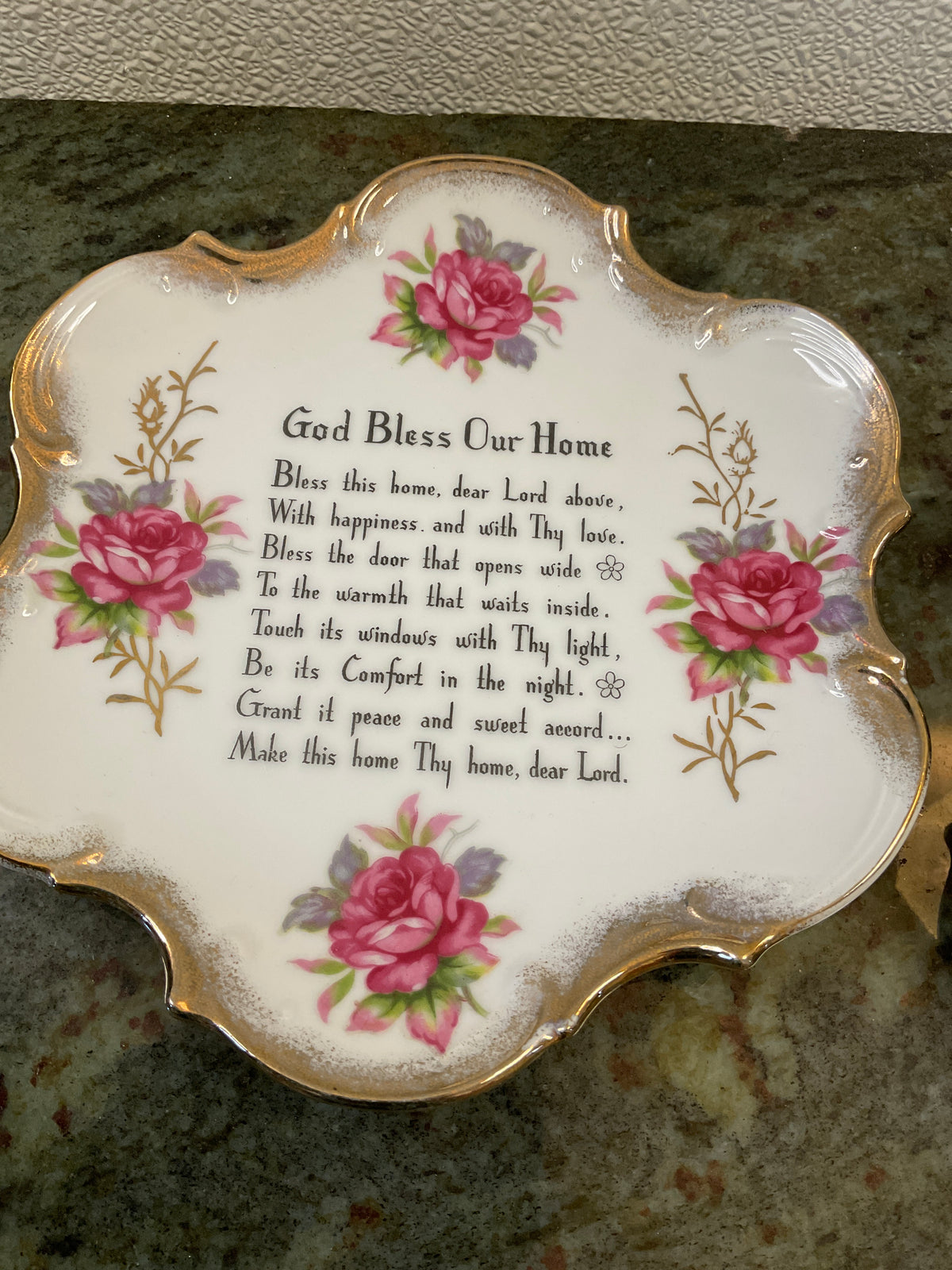 Lefton China “ God Bless Our Home” Plate