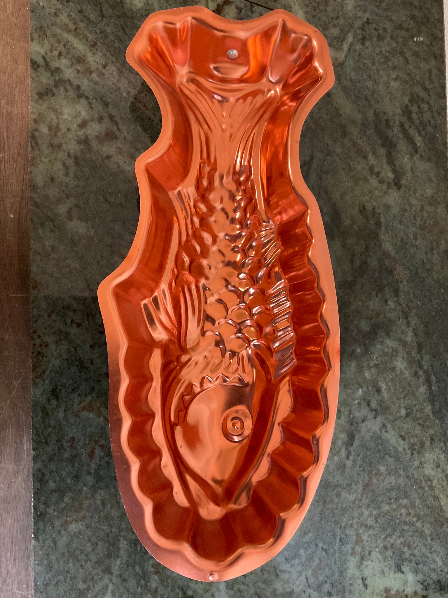 Vintage Large Copper Aluminum Fish Mold