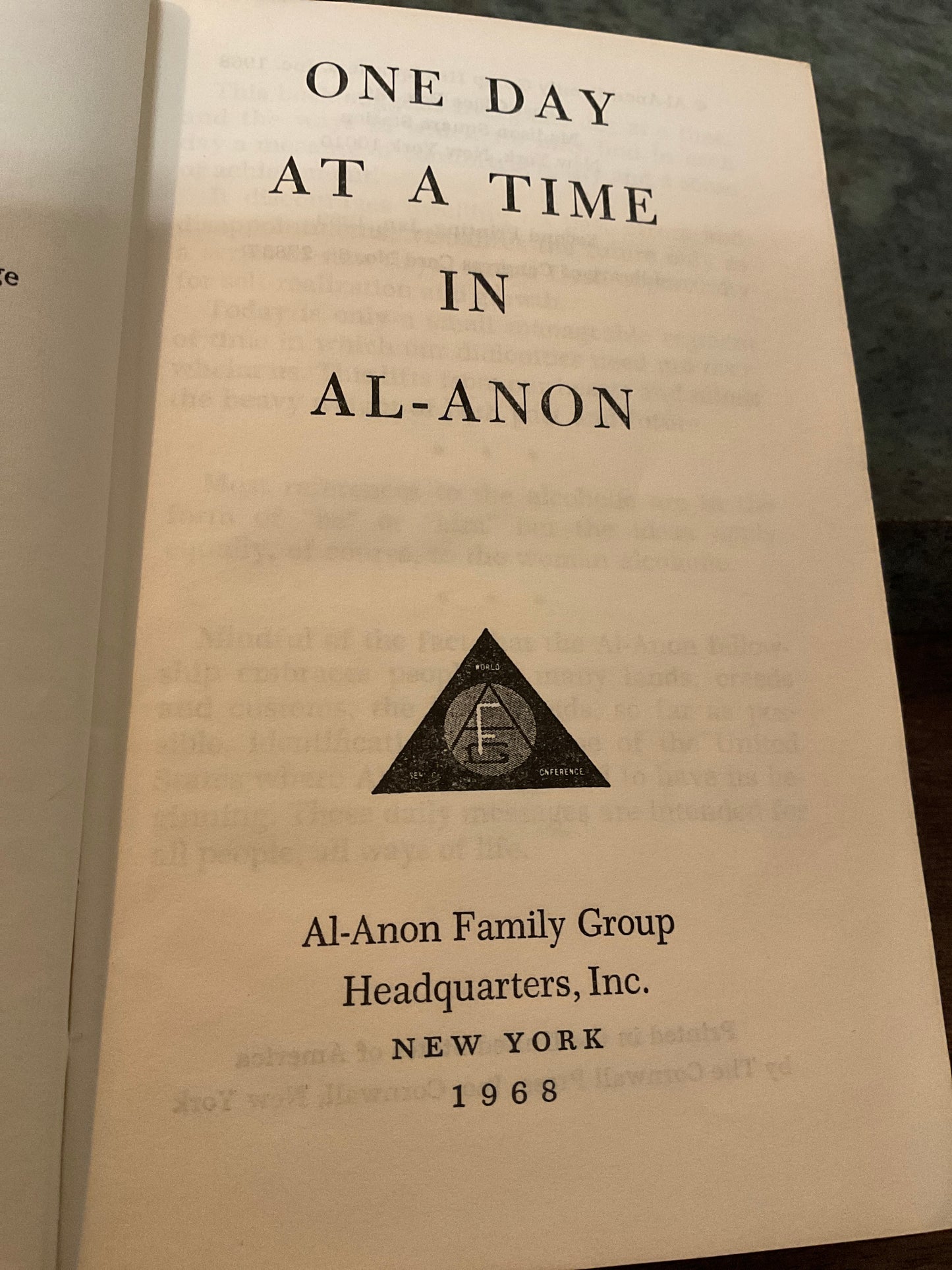 1968 ‘One Day At A Time in AL-ANON