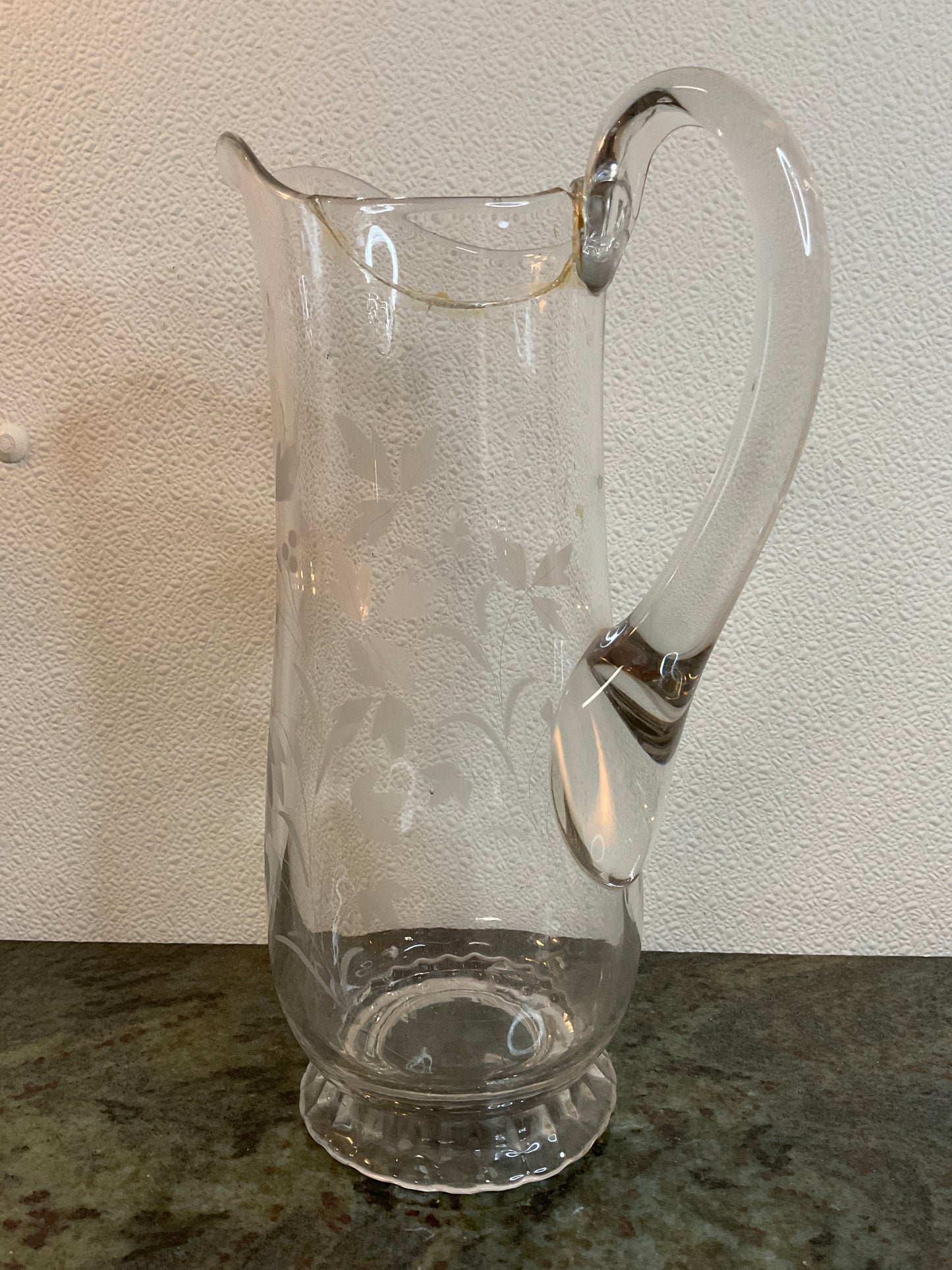 Vintage Glass Water Pitcher