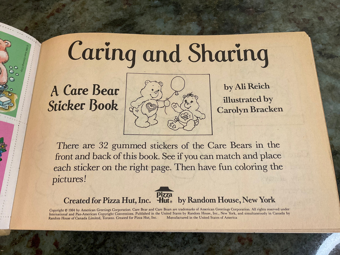 A Care Bear Sticker Book 1984