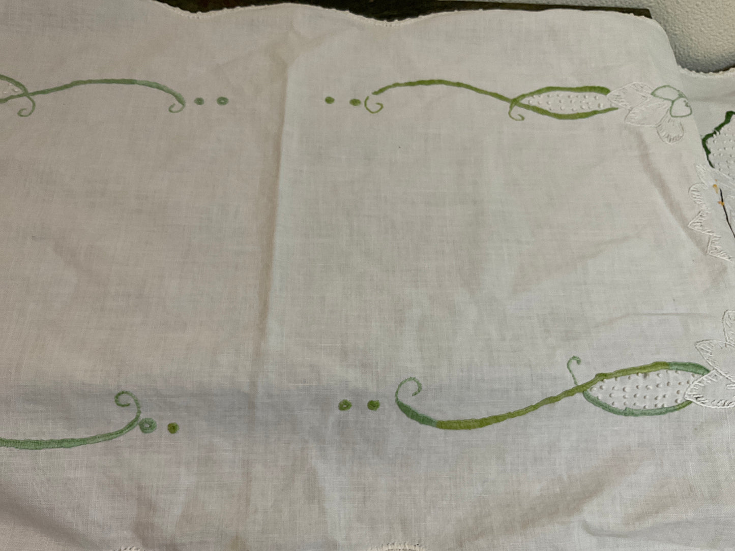 Vintage hand  embroidered Runner