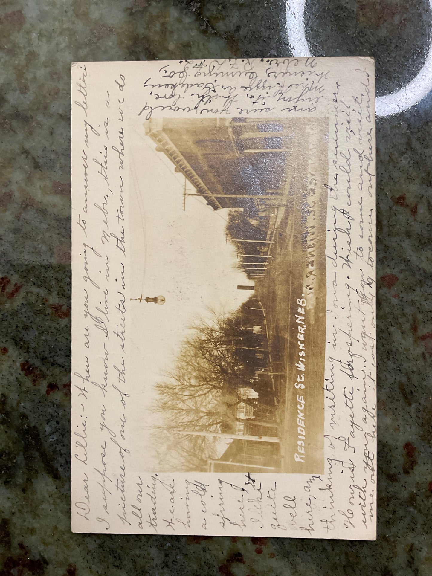 Winser Nebraska Residence Street Post Card