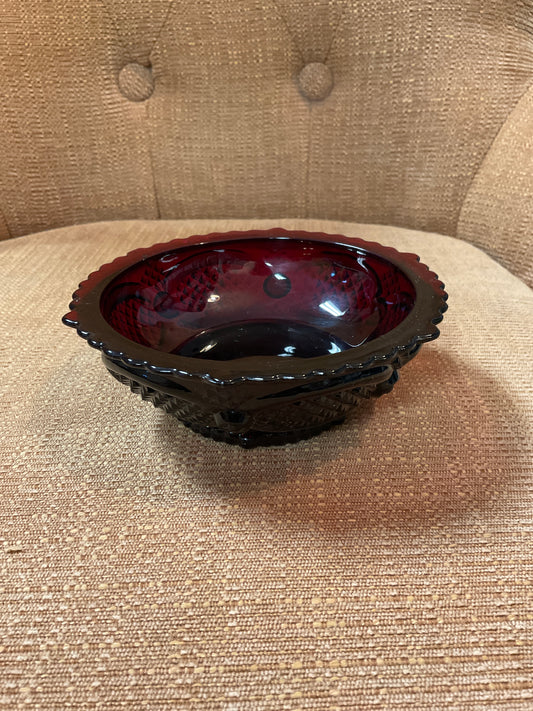 Avon 1876 Cape Cod Ruby Red Dessert Bowl