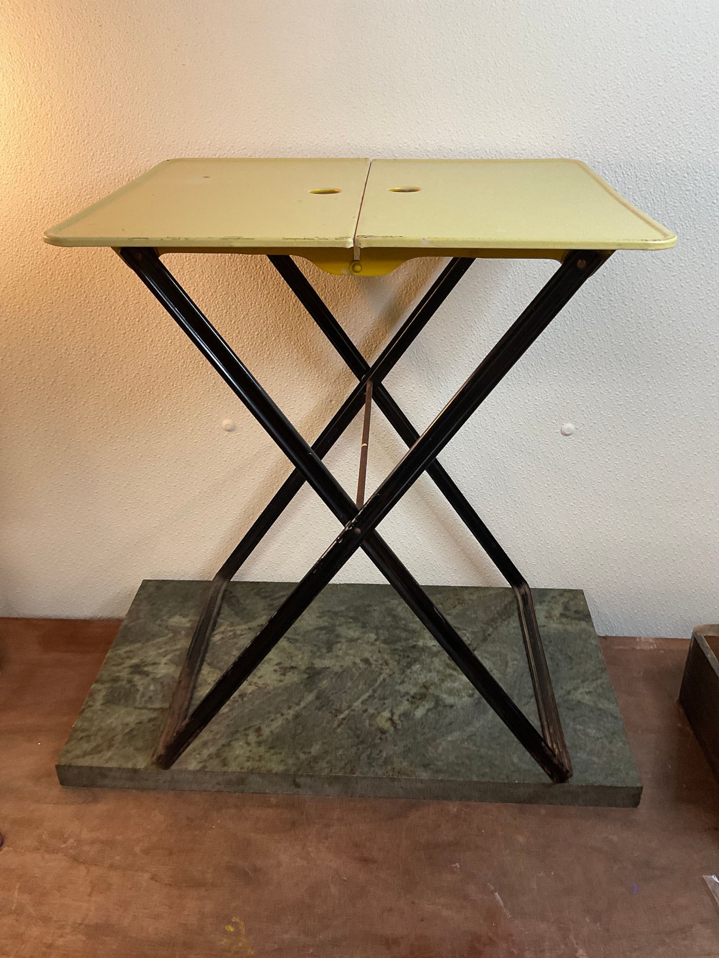 Vintage Late 1950’s Metal Atomic Folding TV Tray