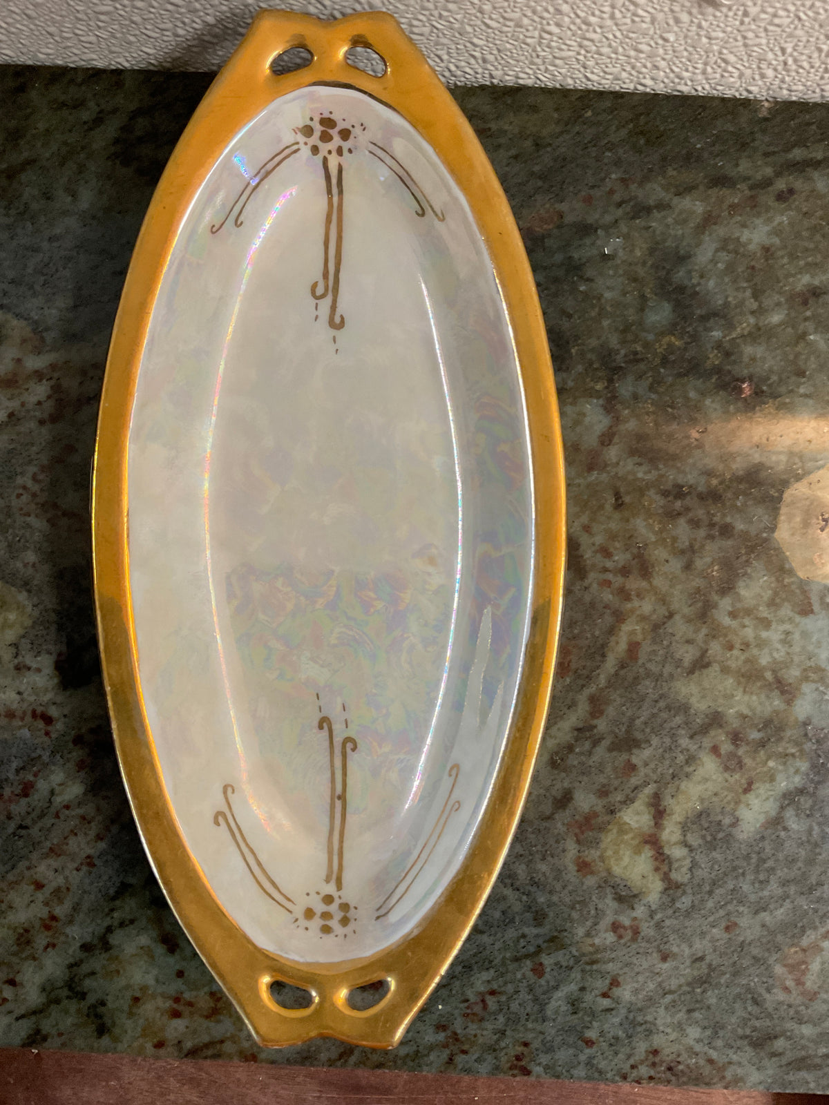 Art Nouveau Lustreware Celery Dish
