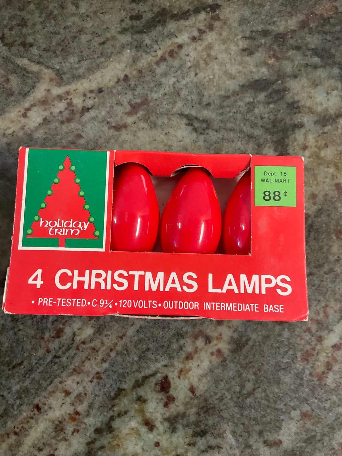 4 Red Christmas Lamp Lights