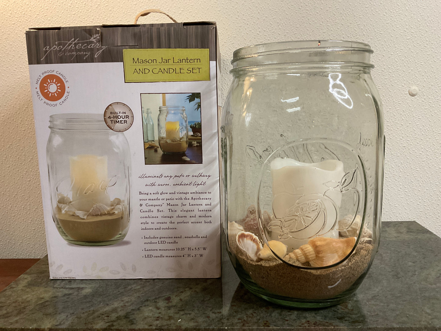 Mason Jar Lantern and Candle Set