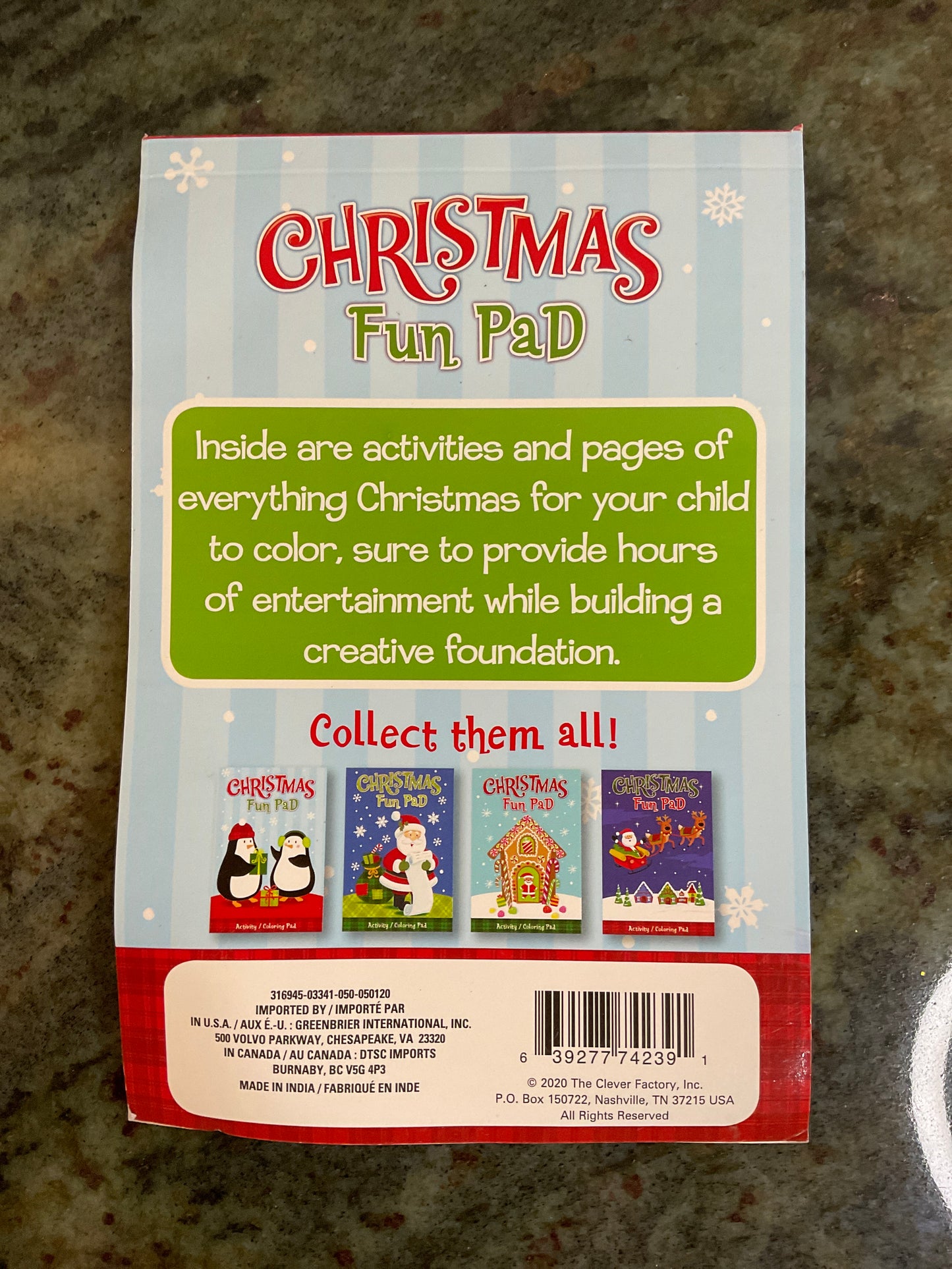 Christmas Fun Pad Activity/Coloring Pad