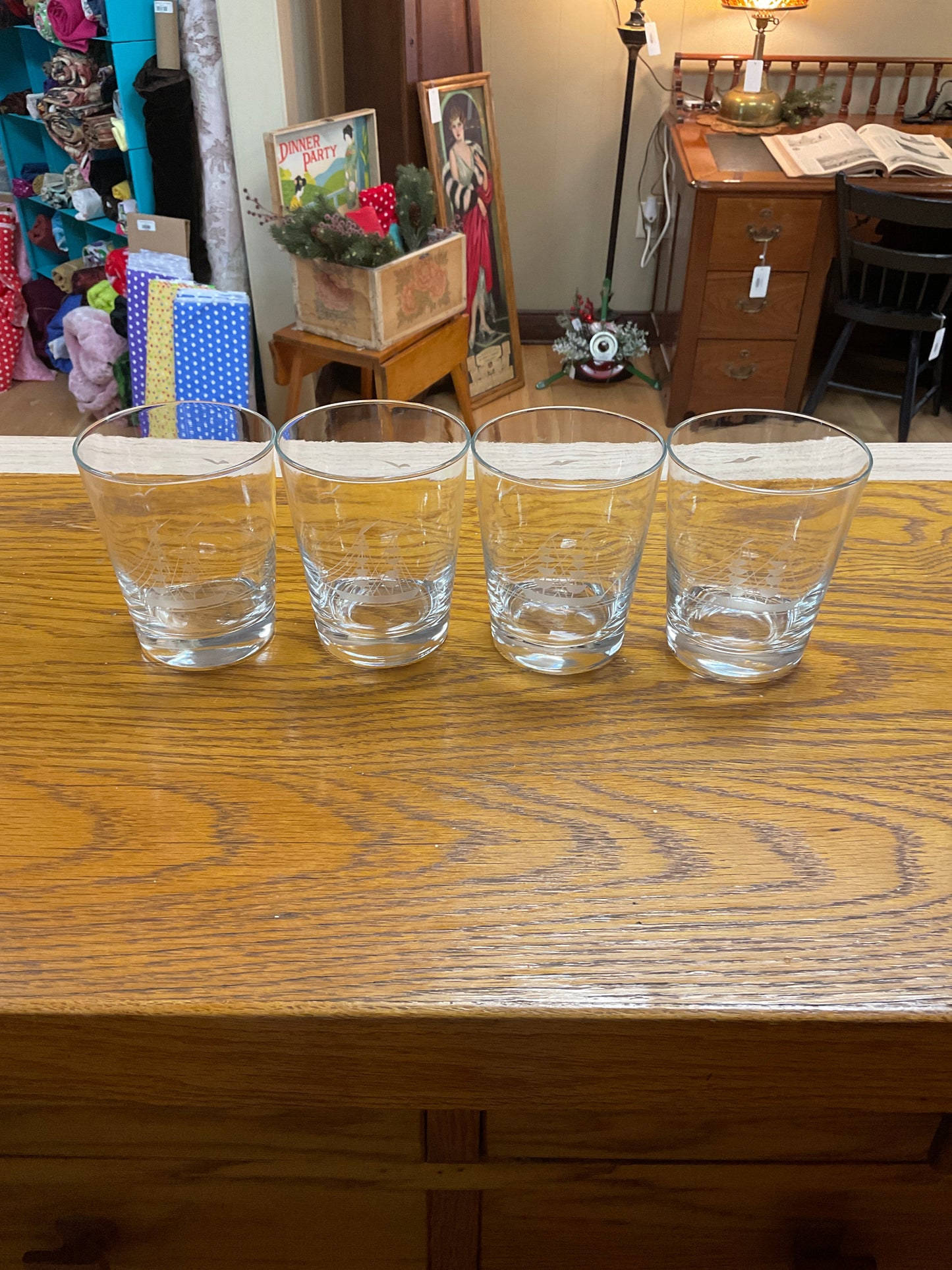 Clipper Set of Four Double Old Fashioned Glasses