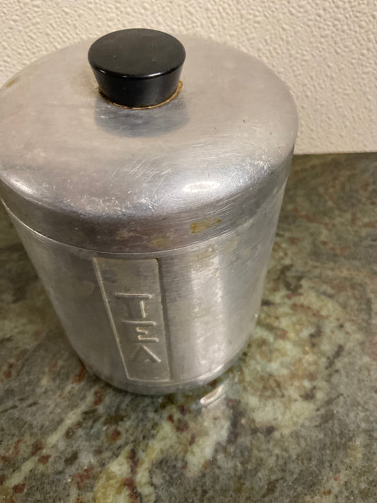 Vintage Aluminum Tea Canister