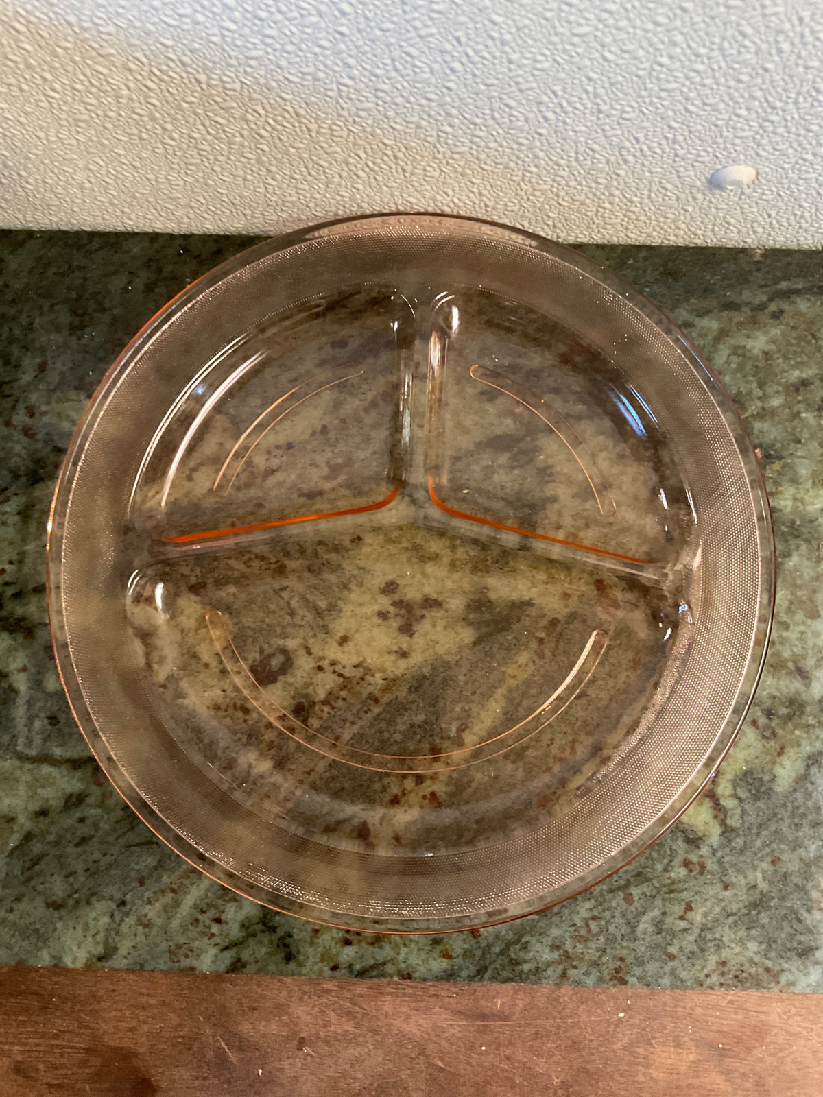 Vintage Pink Depression Glass Divided Plate