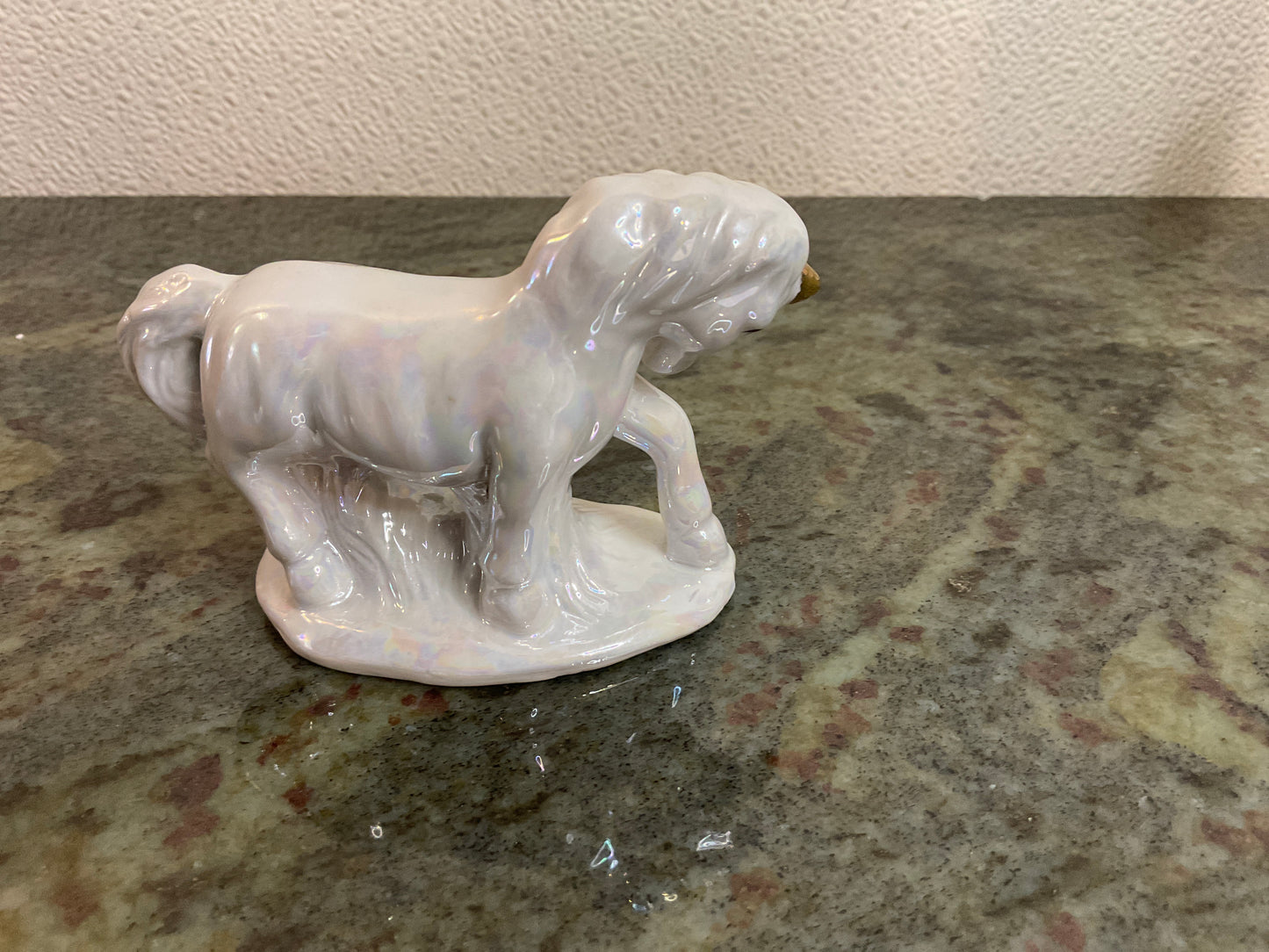 Ceramic Unicorn With Gold Horn