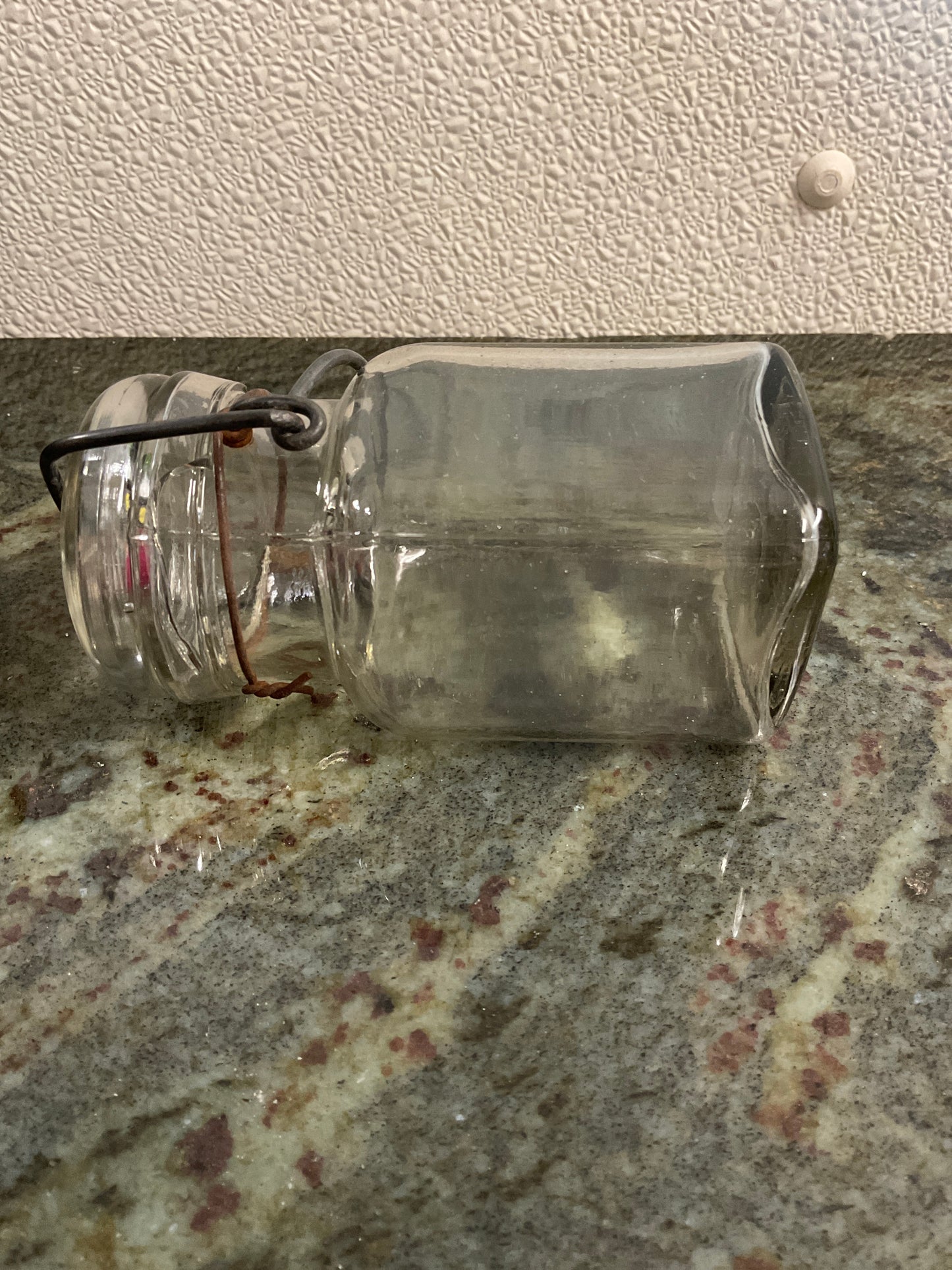 Vintage Small Square Clear Canning Jar