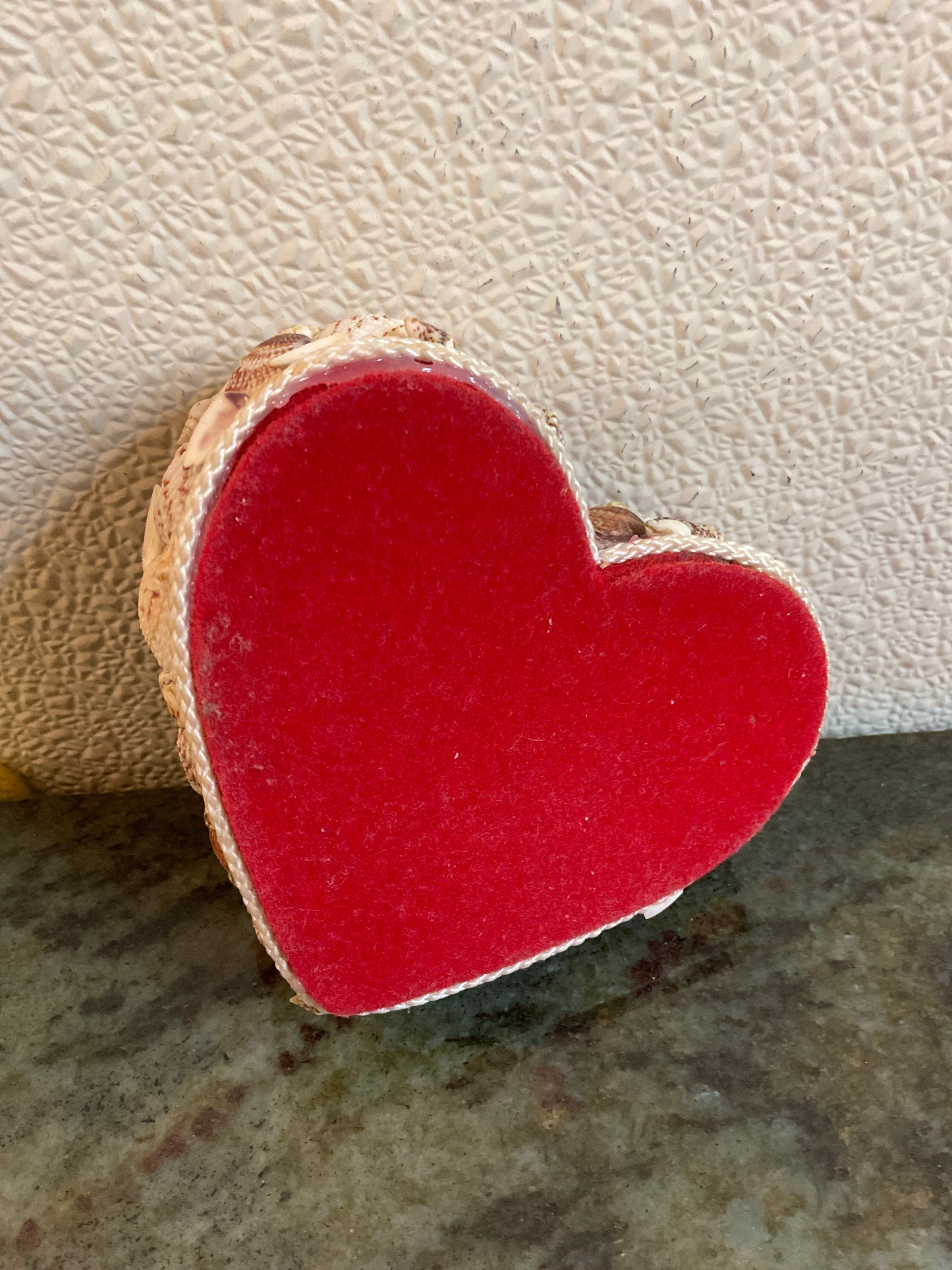 Vintage Heart Shaped Seashell Trinket Box