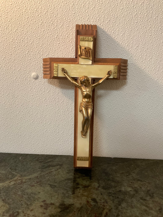 Vintage Wooden Crucifix- Last Rites/Sick Call