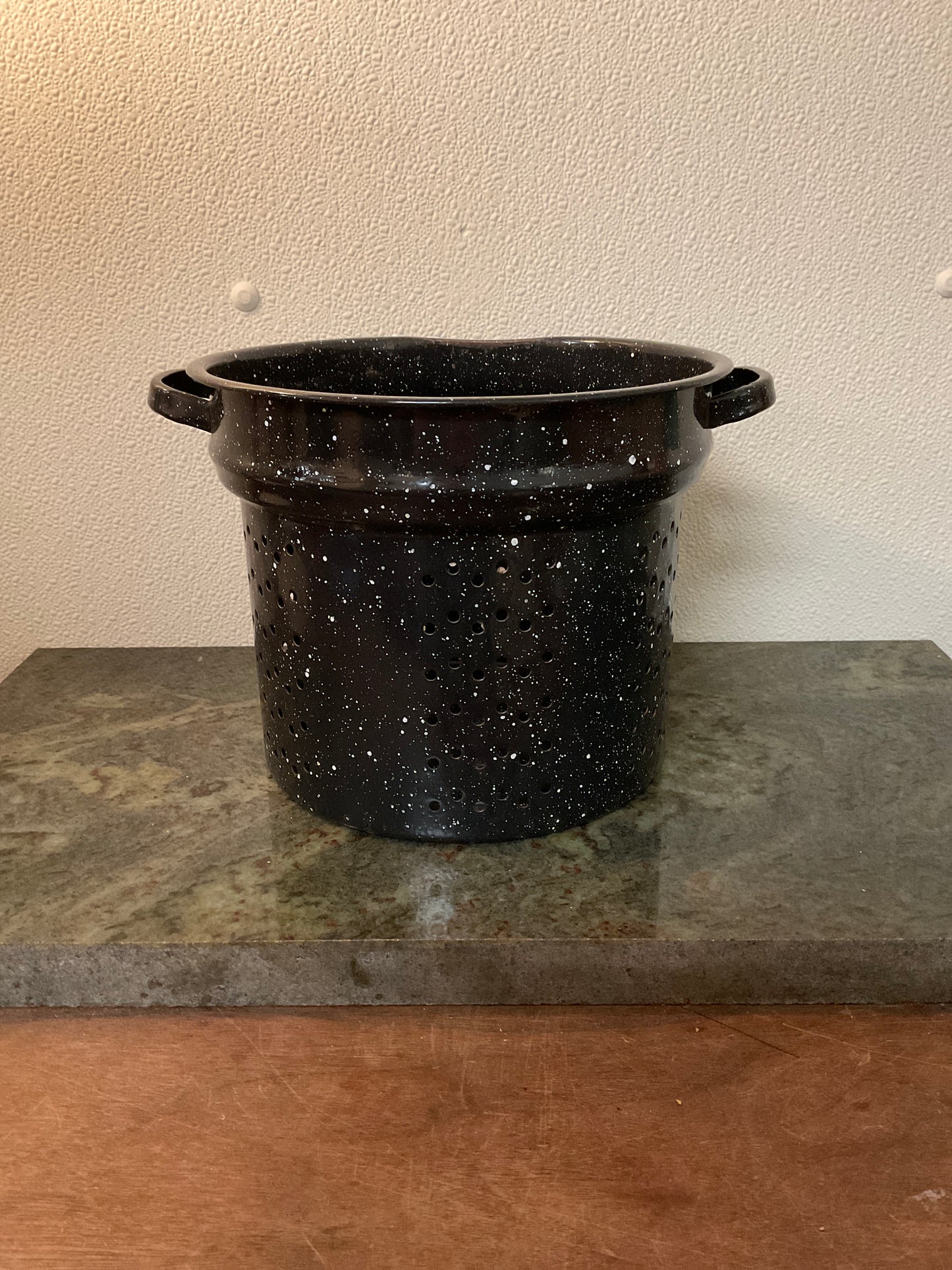 Vintage Graniteware Vegetable Strainer