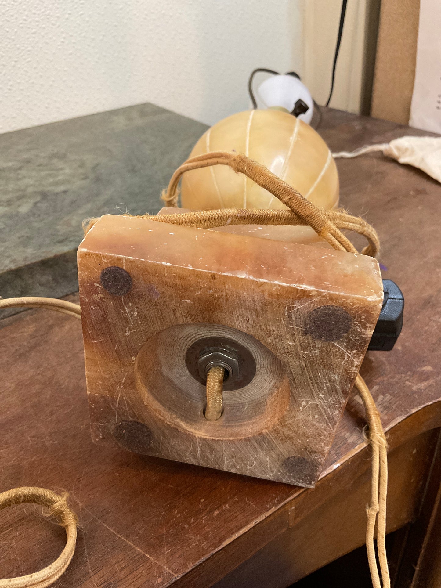 Vintage Alabaster Urn Table Lamp