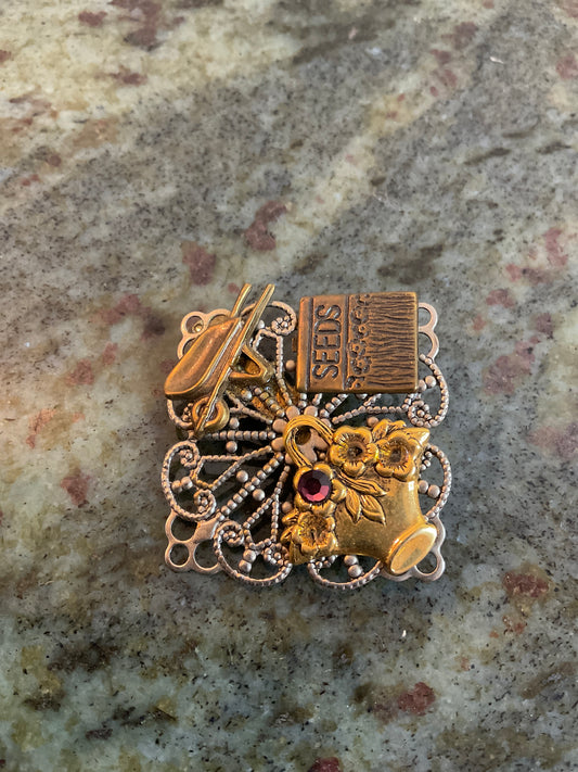 Birds & Blooms Garden Brooch