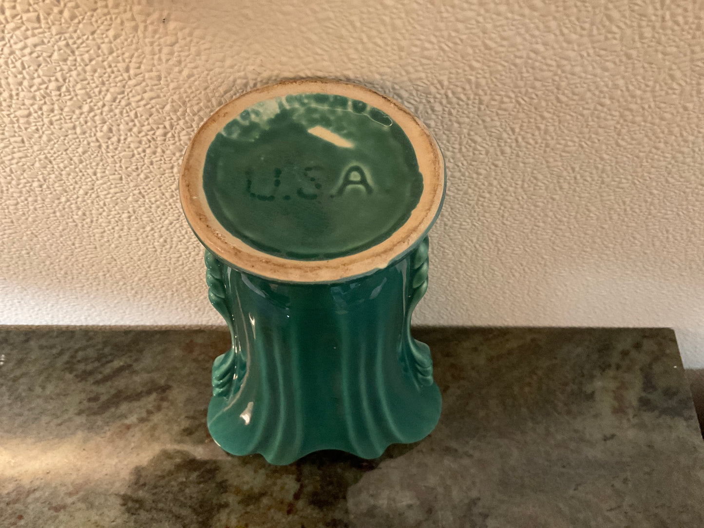 Vintage USA Green Pottery Vase