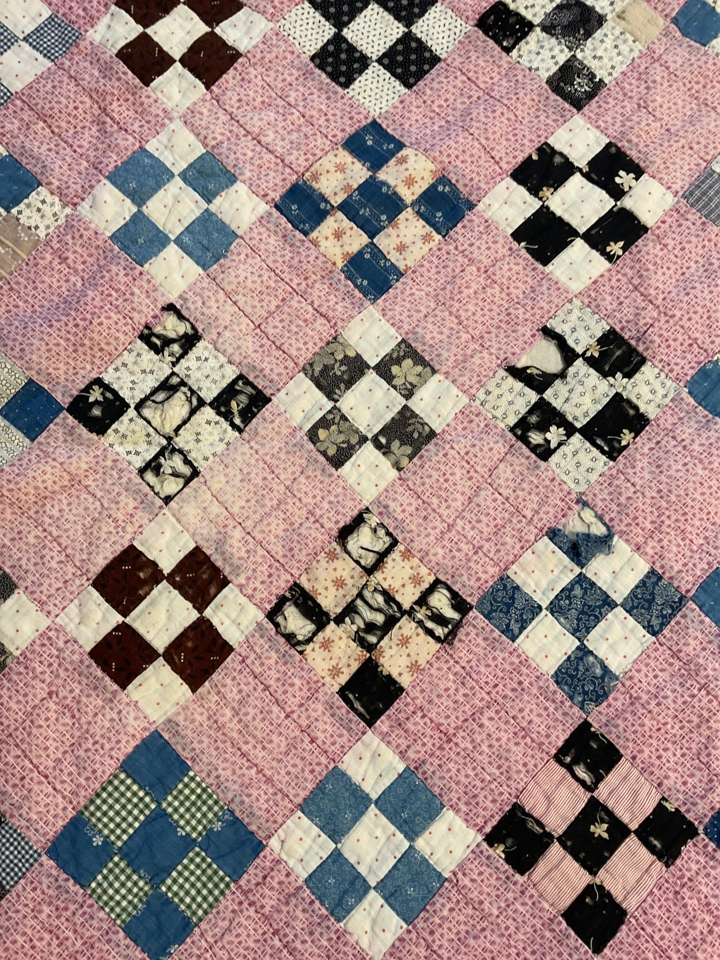 Vintage Nine-Patch Quilt- Full Size