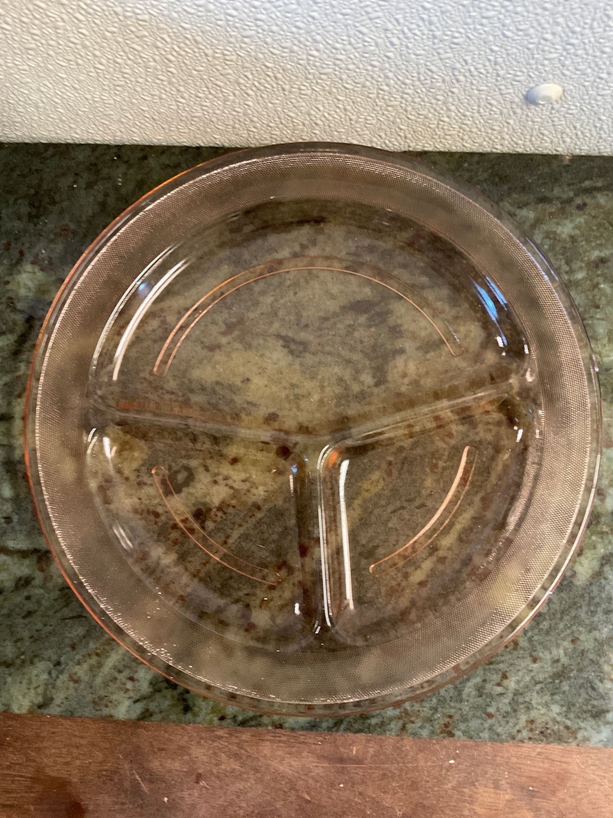 Vintage Pink Depression Glass Divided Plate