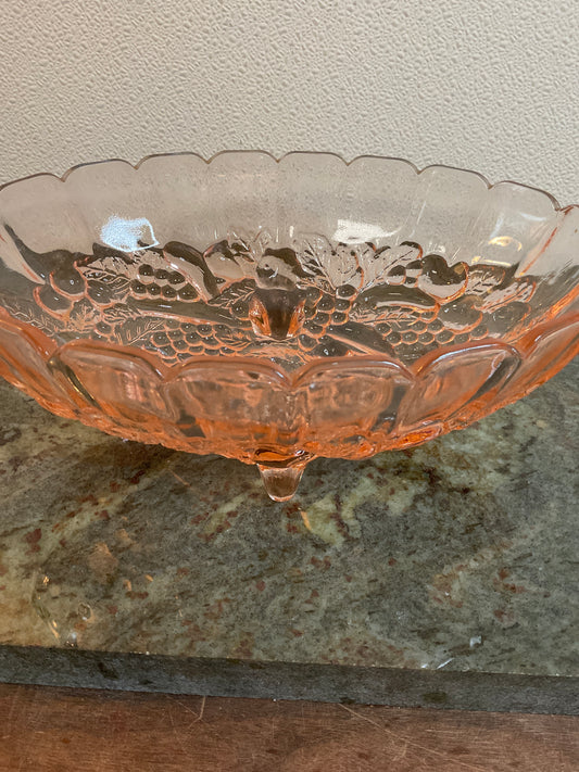 Indiana Glass Oval Four Footed Fruitbowl