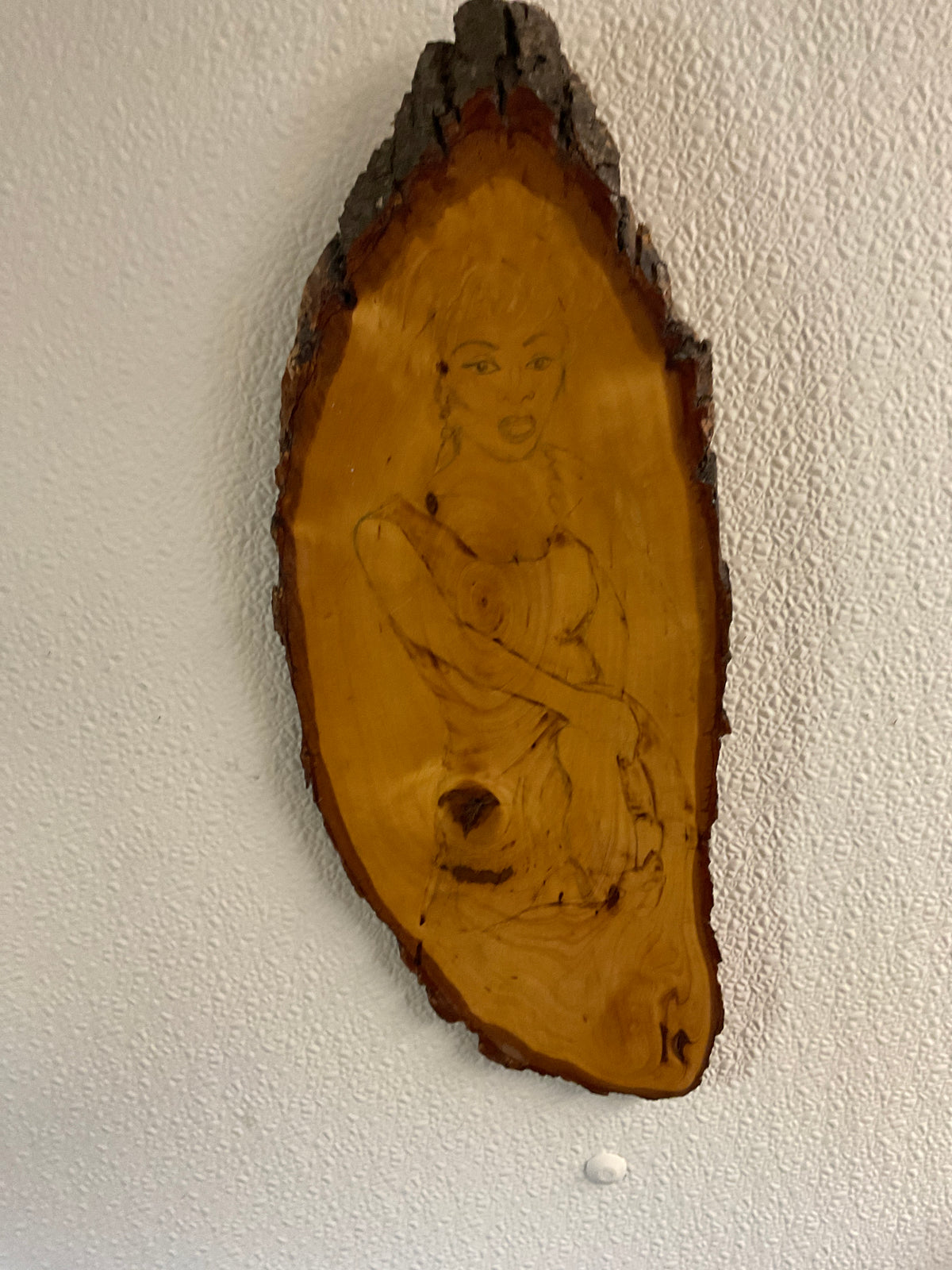 Engraved Lady Figurine Into Wood