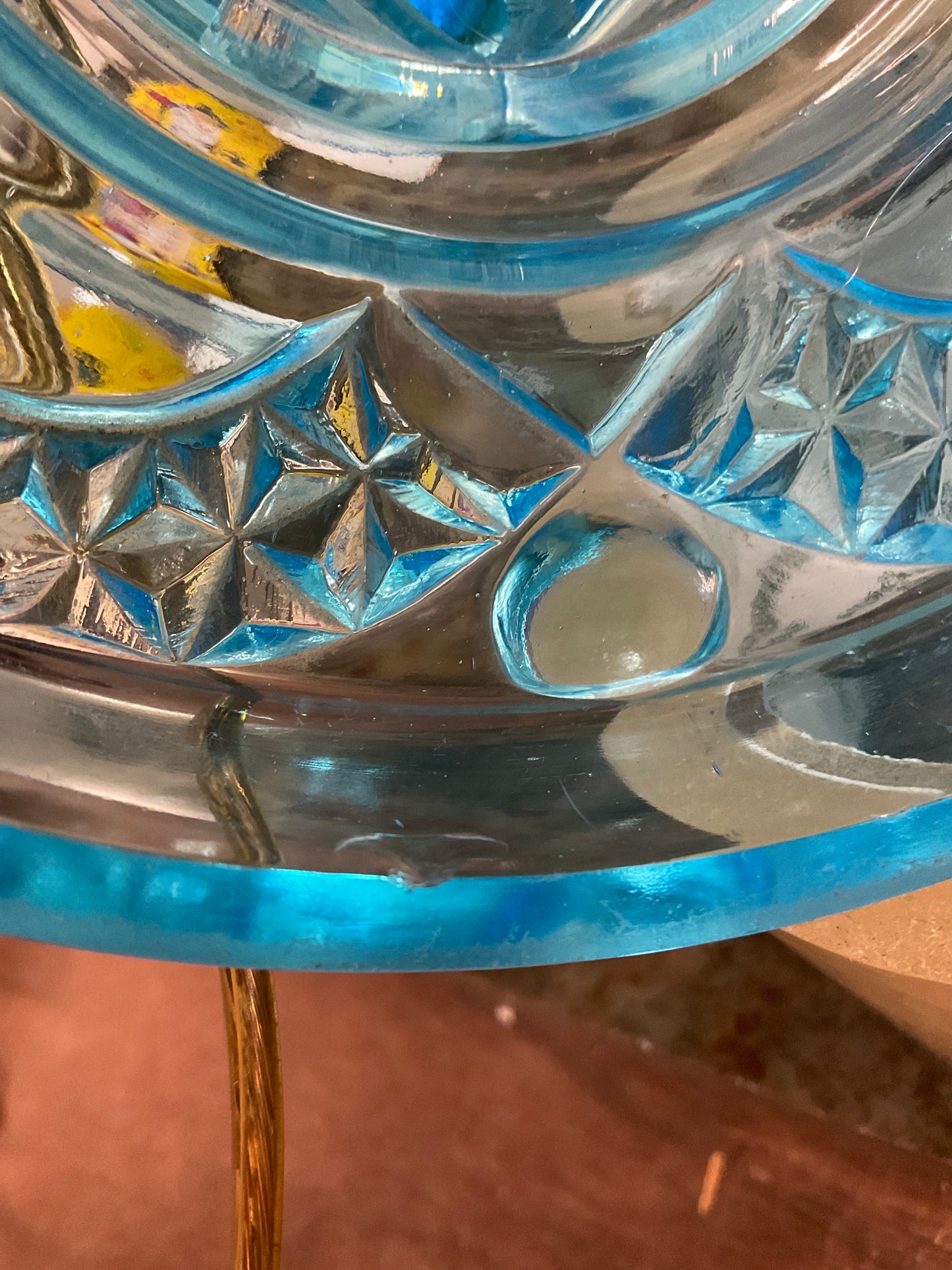 ‘Electric’ Oil Lamp Blue Glass