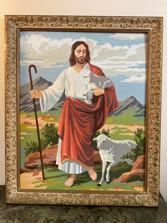 Vintage Paint By Number in Vintage Frame
