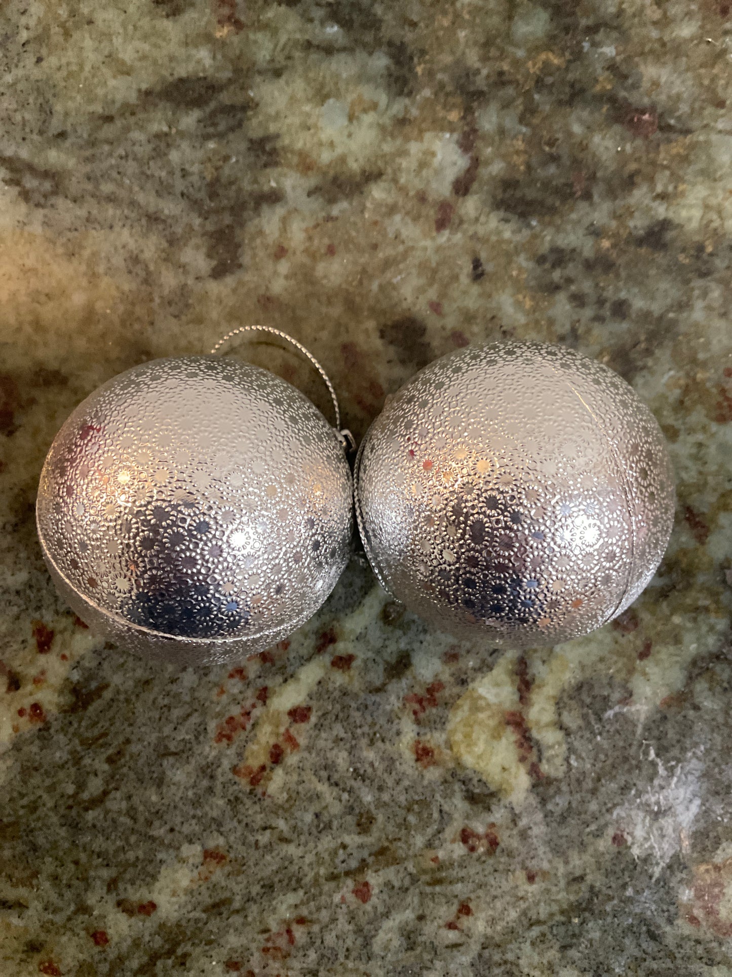 Silver Round Ball Ornaments