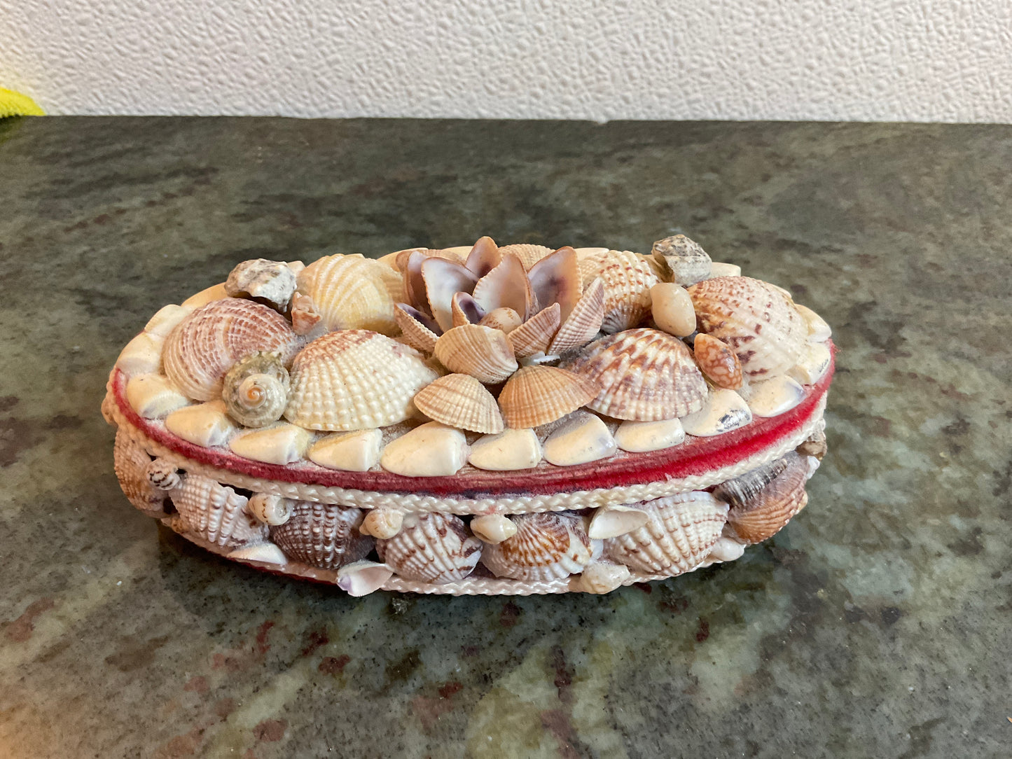 Vintage Oval Seashell Trinket Box