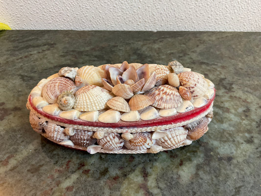 Vintage Oval Seashell Trinket Box
