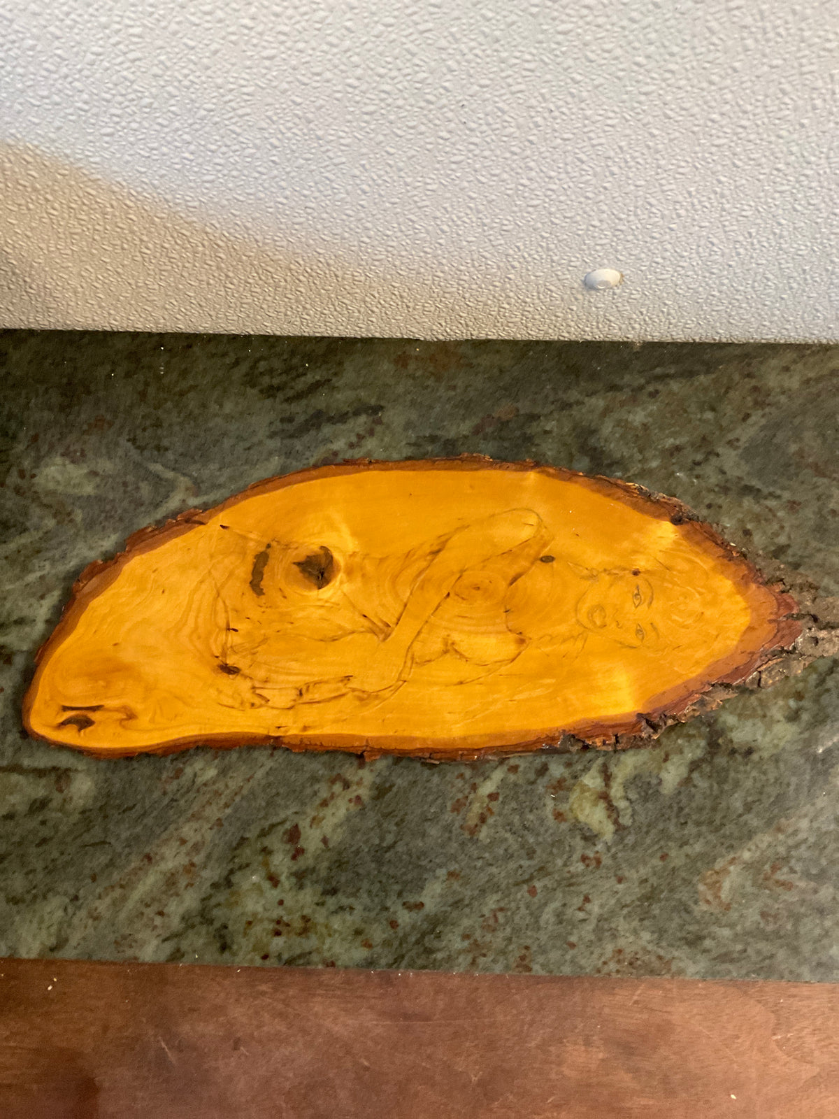 Engraved Lady Figurine Into Wood