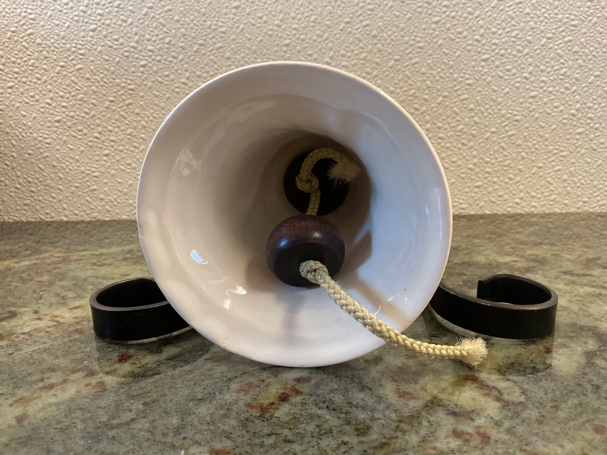 Vintage Wall Mount Ceramic Dinner Bell/Metal Bracket
