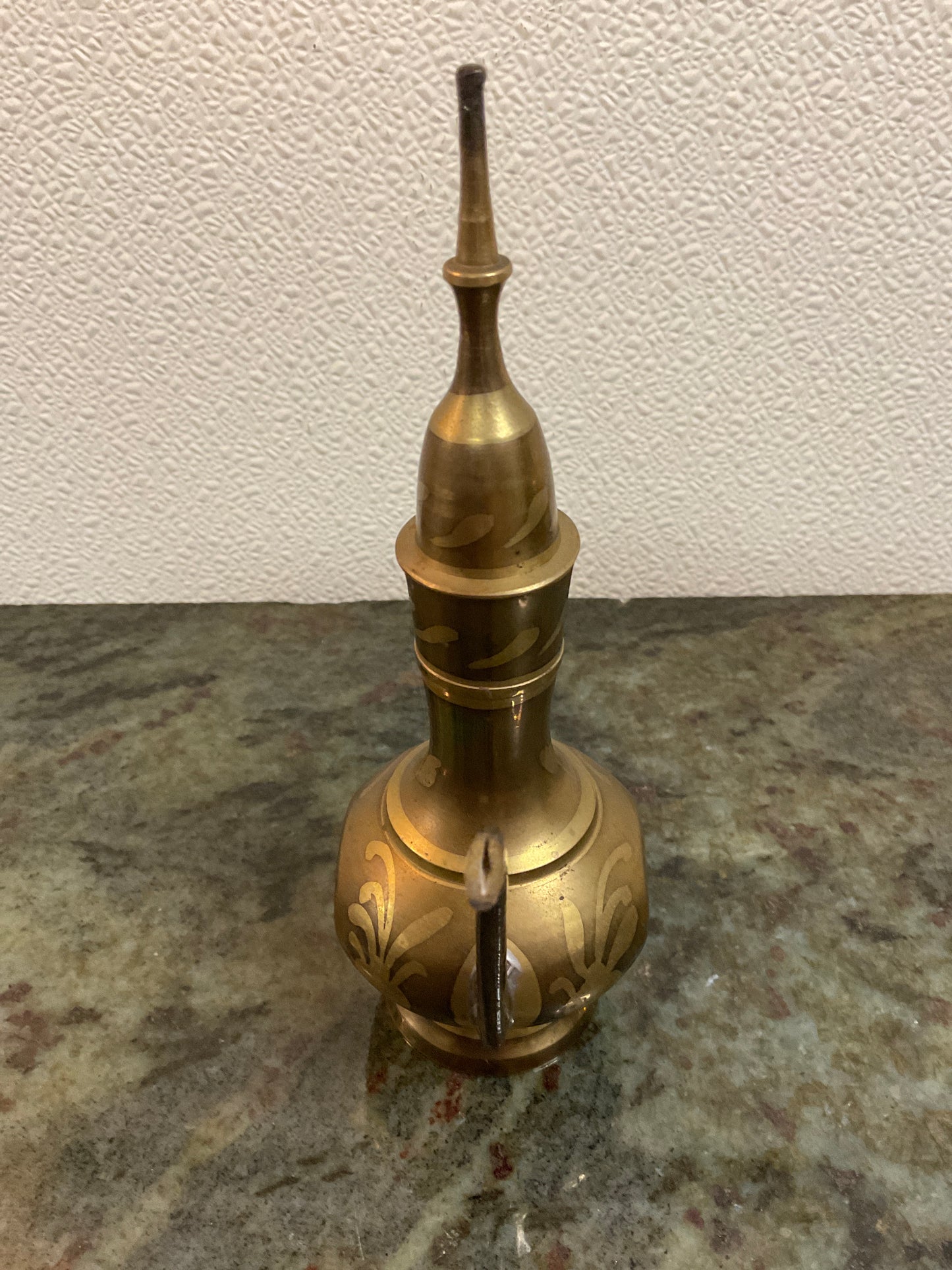 Vtg Mini Turkish Brass Teapot & 6 Cups/Goblets