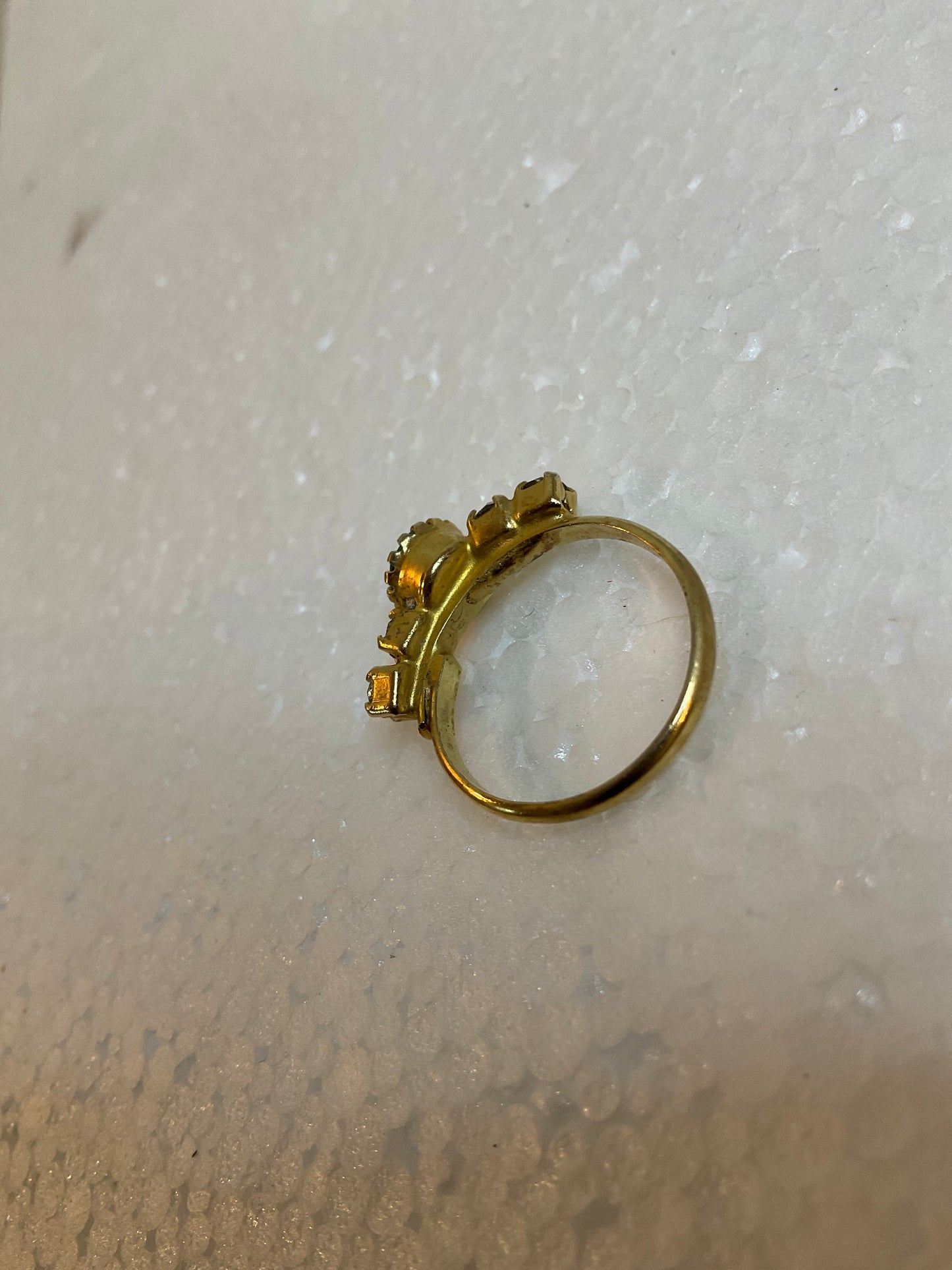 Gold Tone Aqua Gemstone/Accent Stones Ring