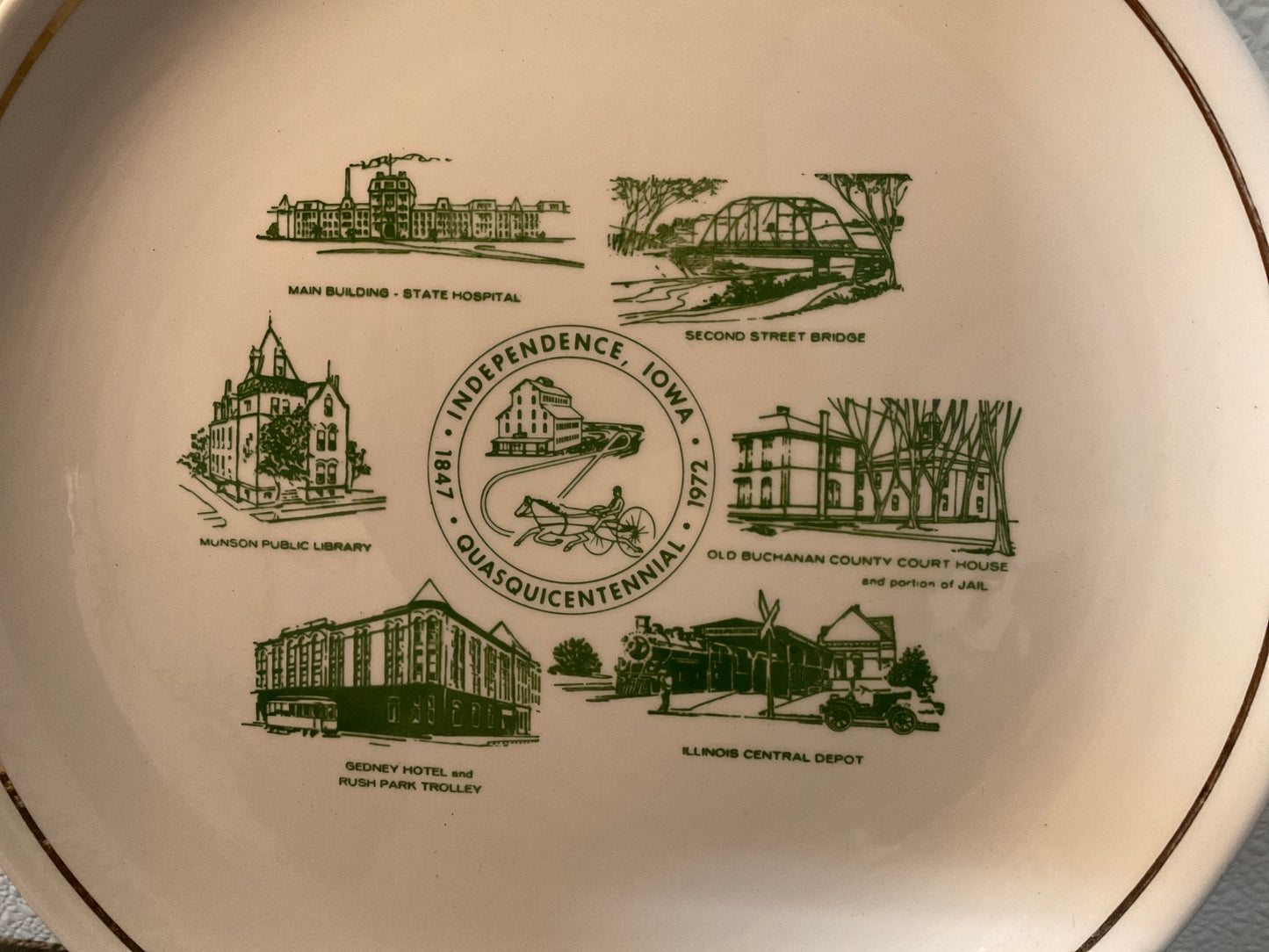 Independence Iowa Quasquicentennial Commemorative Plate 1847-1972