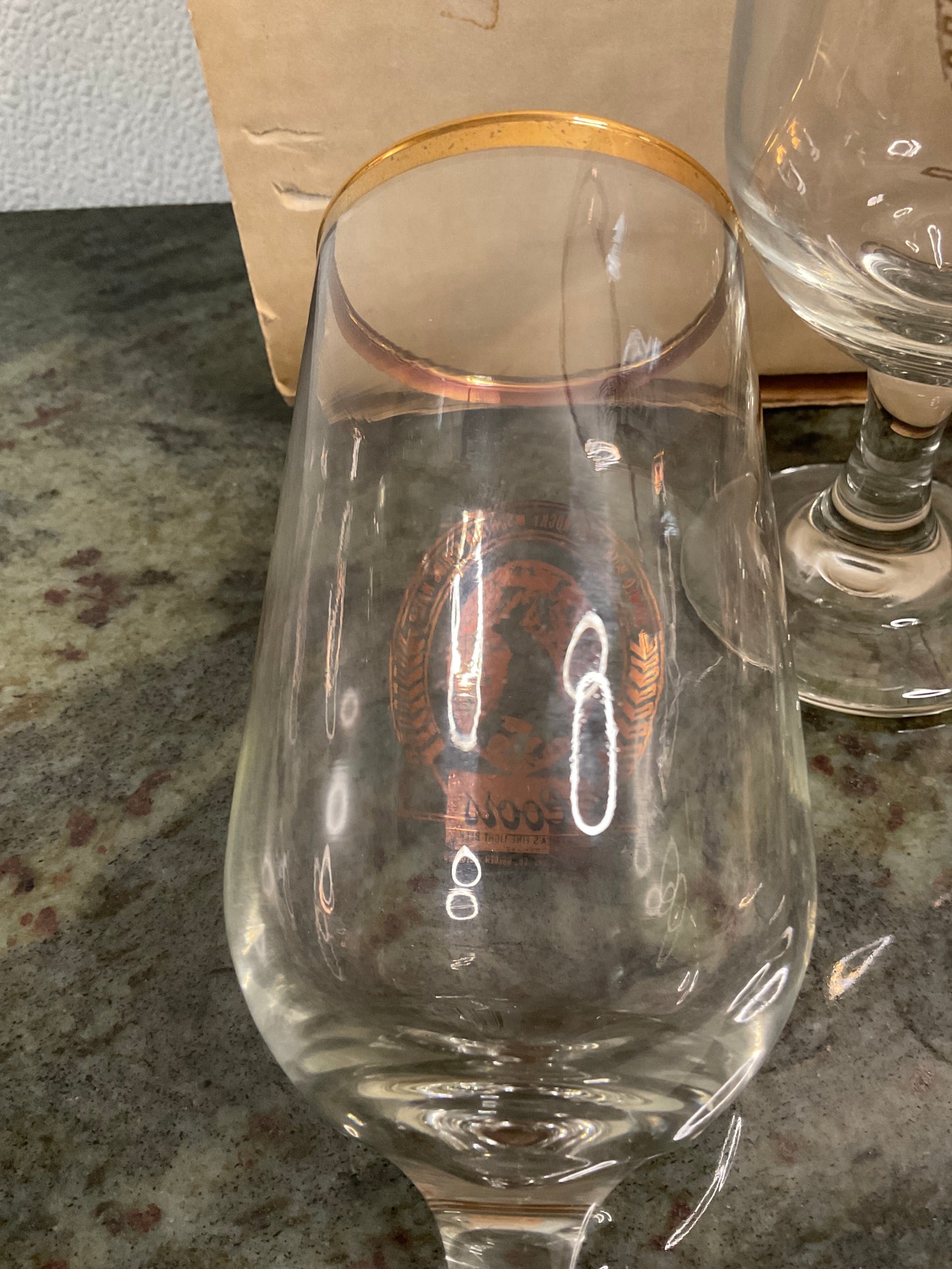 Vintage Seo of 4 Stemmed Pilsner COORS w/Gold Rims & Logo