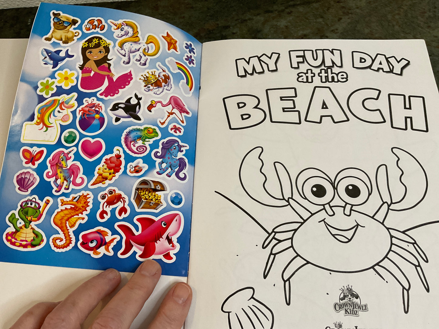 My Fun Day at the beach Coloring and Sticker Activity