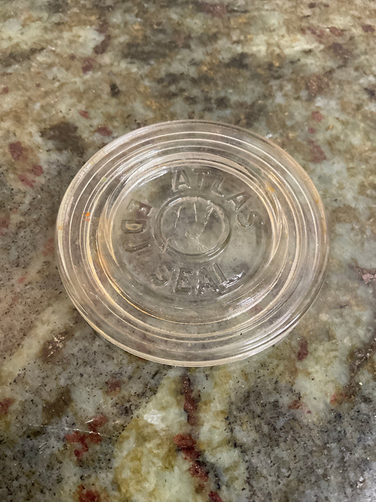 One (1) Vintage Glass Atlas Jar Lid