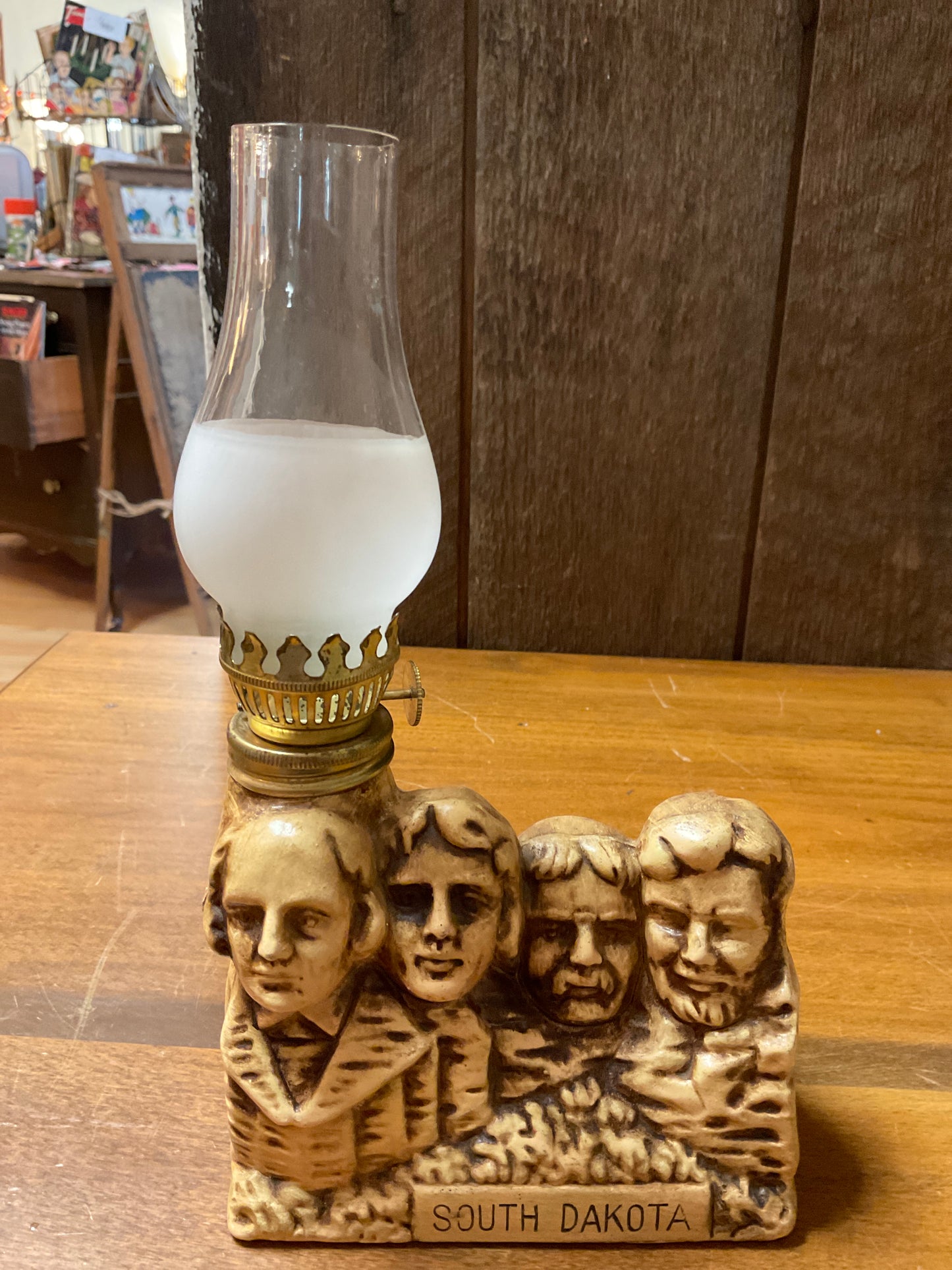 Vintage South Dakota Mini Oil Lamp