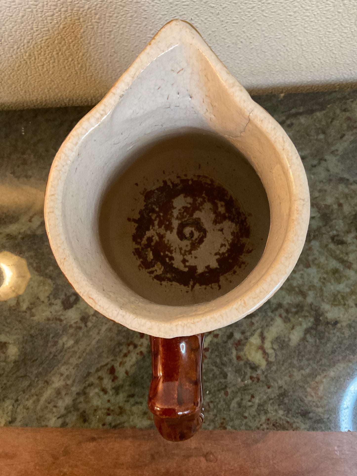 Brown Salt Glazed Stoneware Pitcher