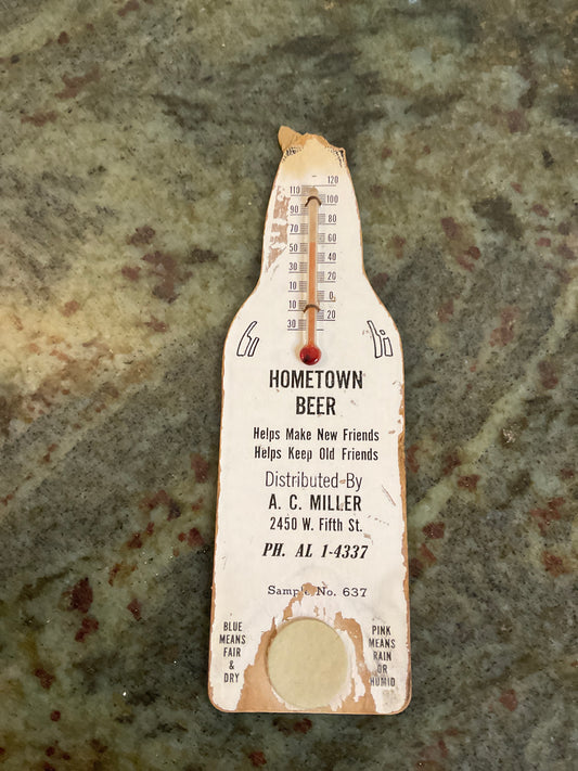 Vintage Hometown Beer Thermometer