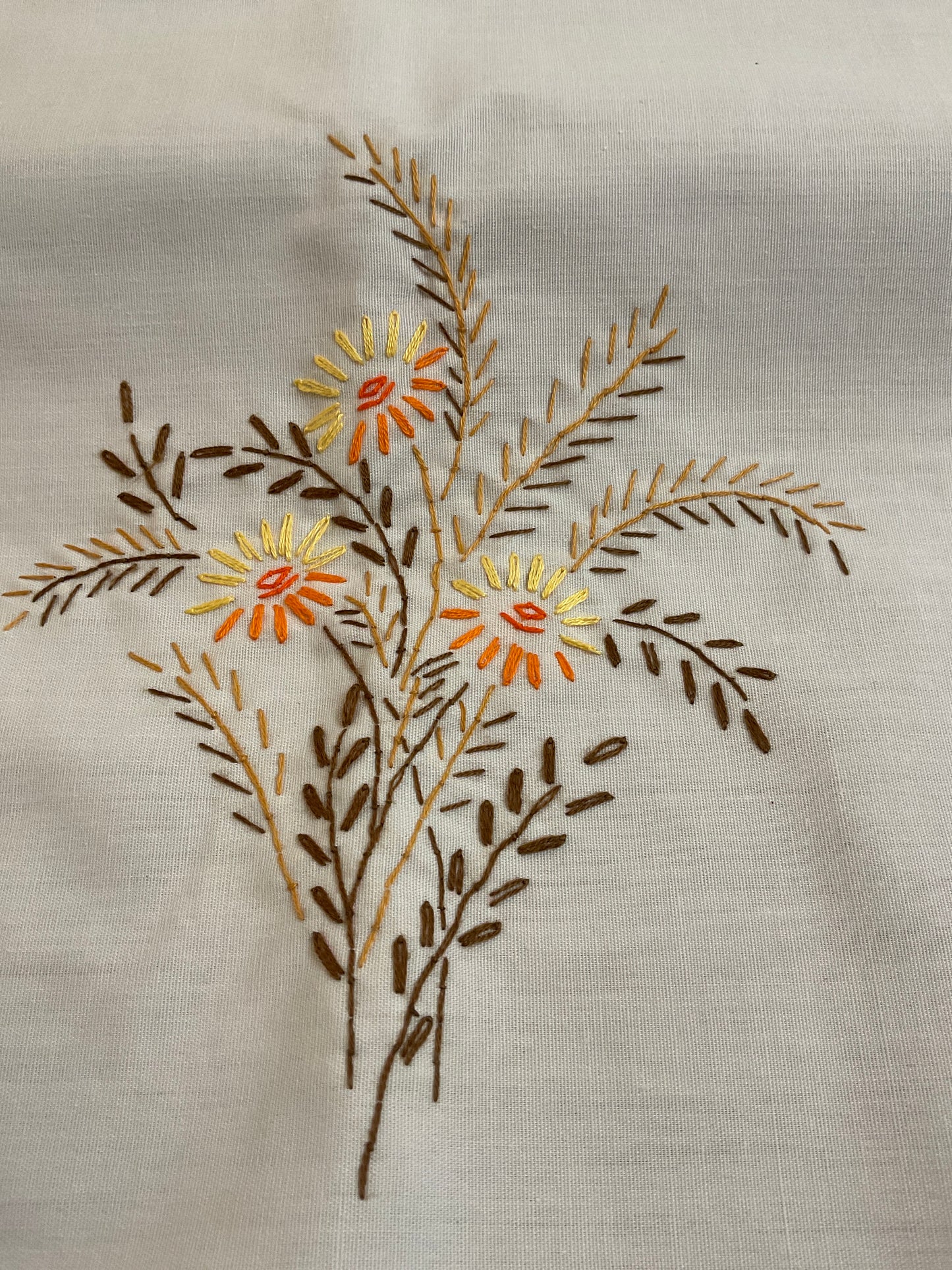 Fall Hand Embroidered Napkin
