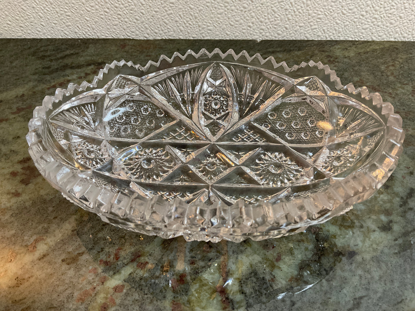Cut Glass Oval Dish