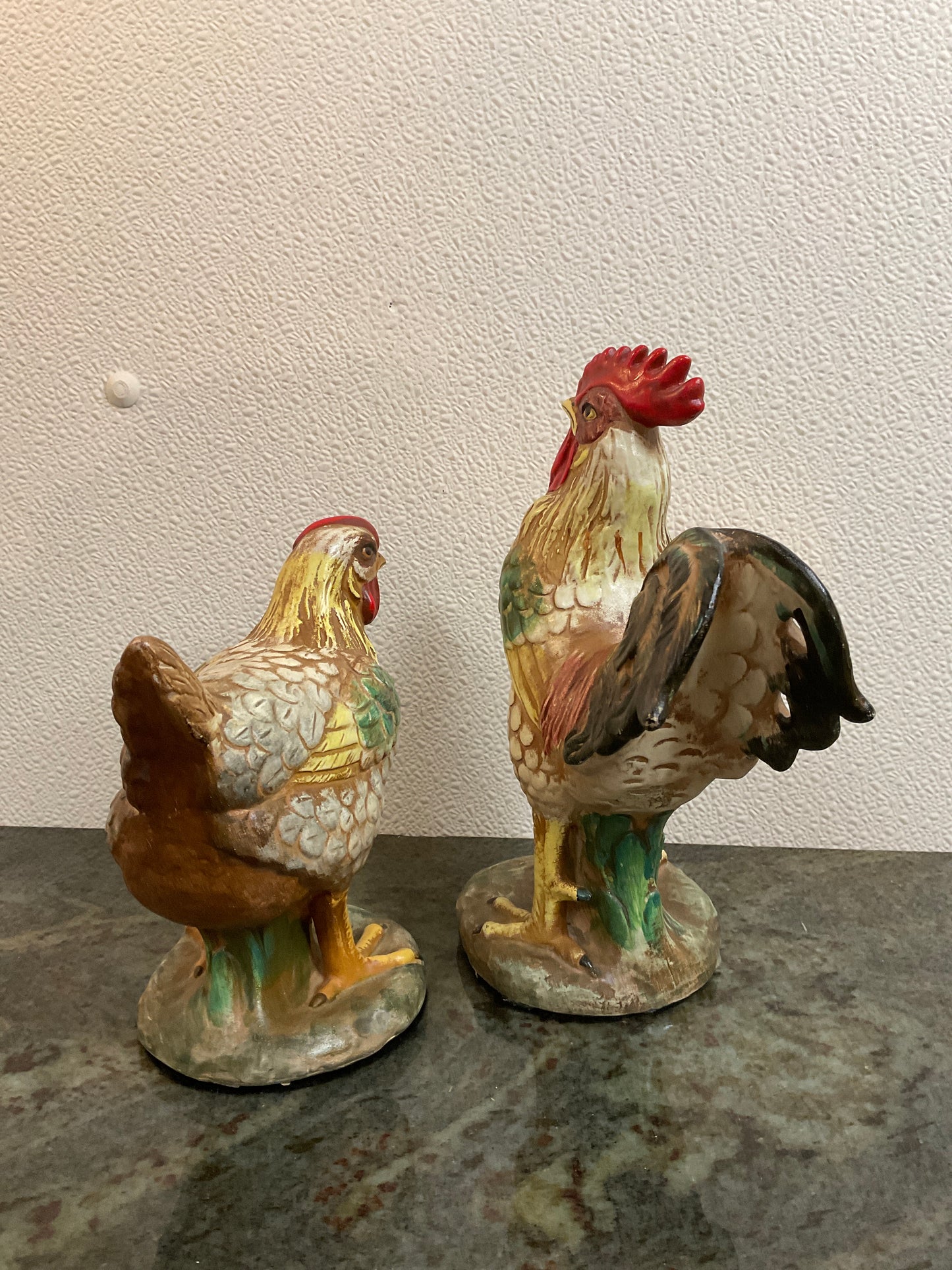 Ceramic Hen & Rooster Set of 2